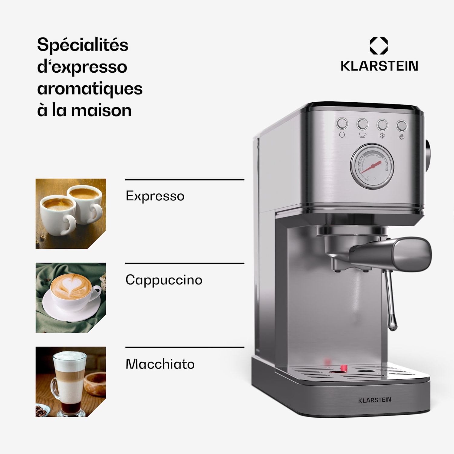 SteelPresso Slim espressomachine | portafilter | incl. accessoires Slim | Roestvrij Staal