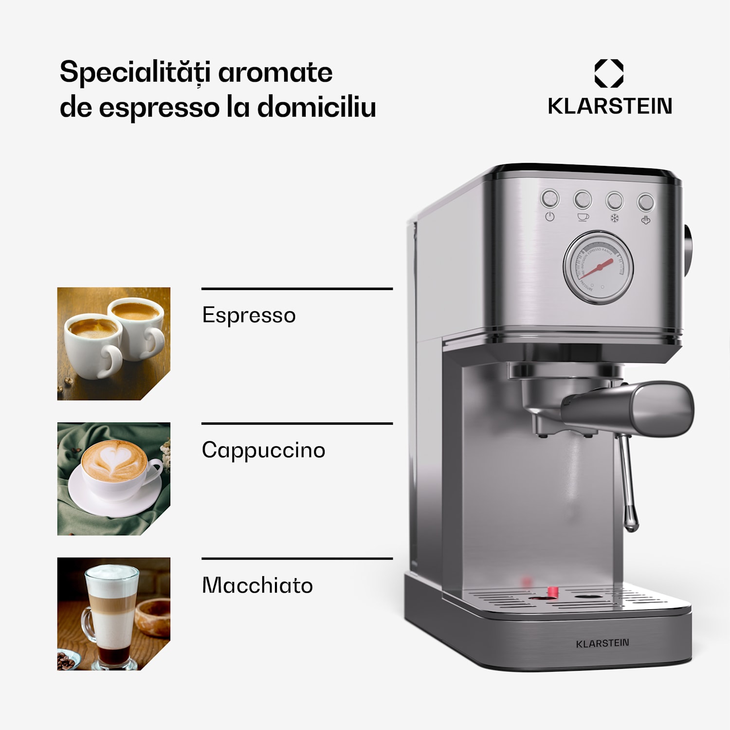 SteelPresso Slim aparat de cafea, portafiltru, inclusiv accesorii Slim | Oțel inoxidabil
