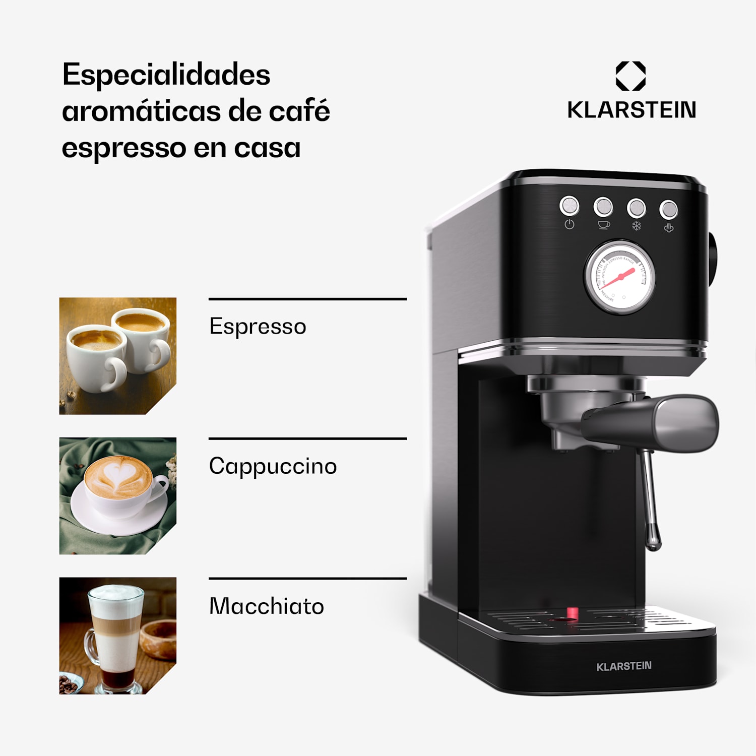 SteelPresso Slim Espressomaschine | Siebträger | inkl. Zubehör Slim | Negro