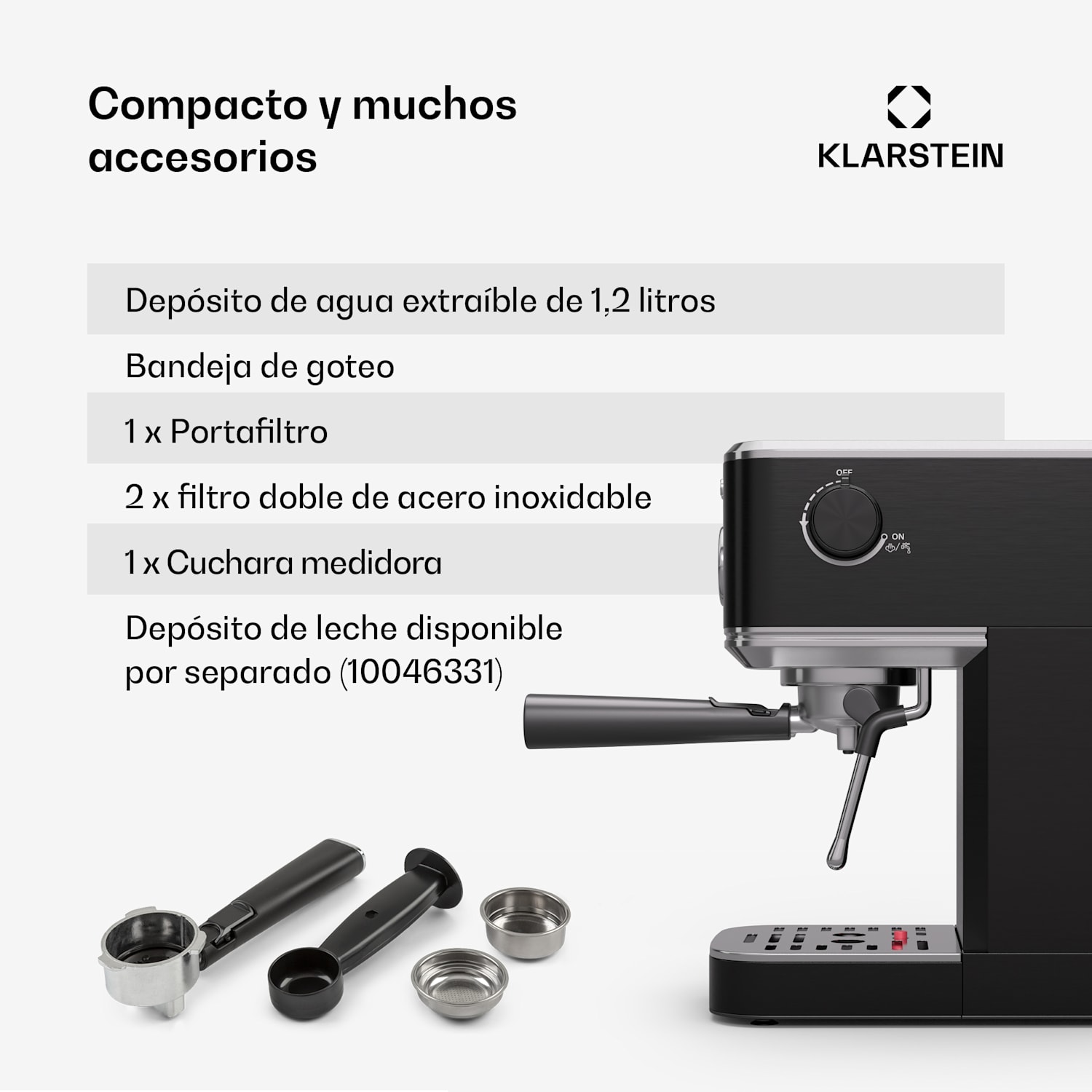 SteelPresso Slim Espressomaschine | Siebträger | inkl. Zubehör Slim | Negro