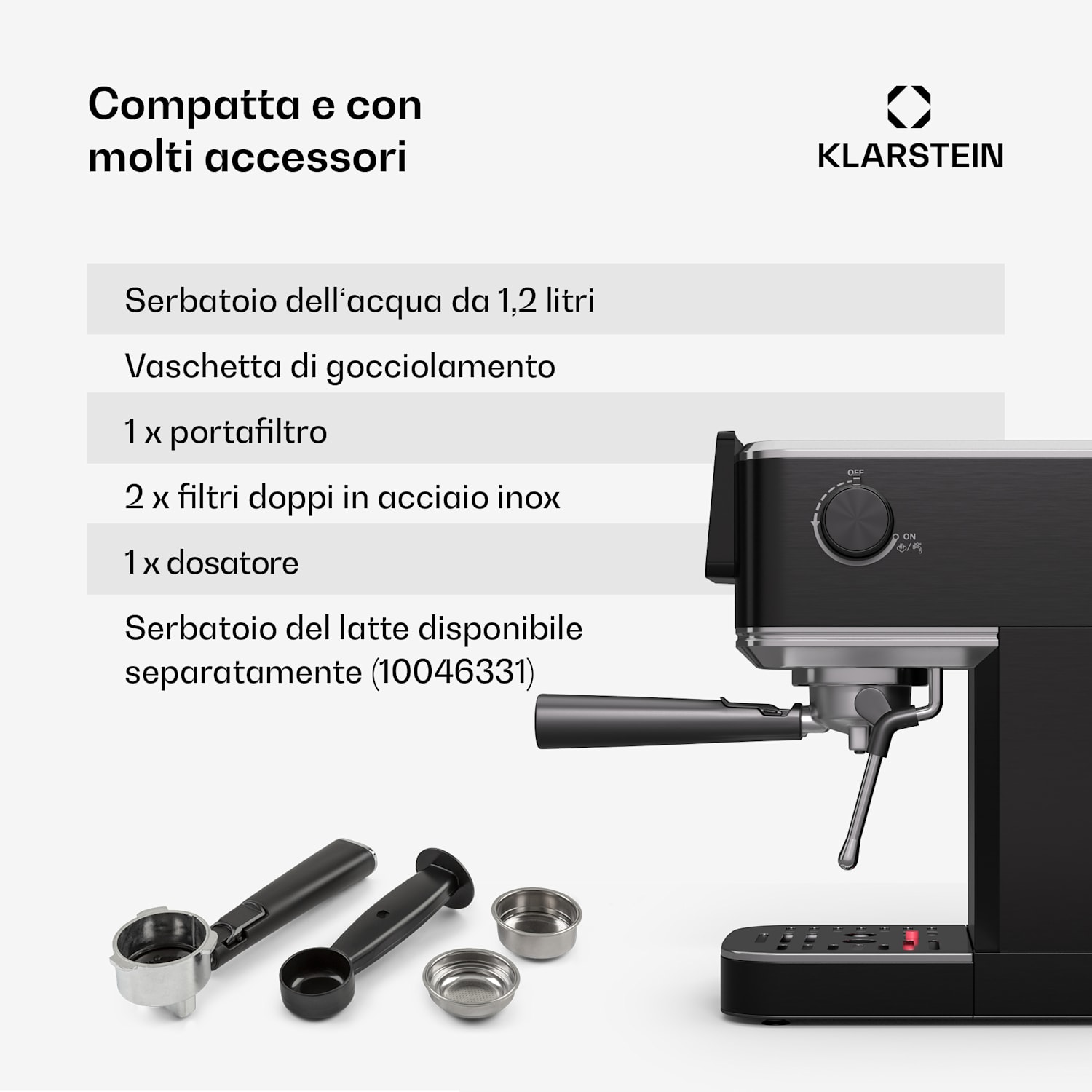 SteelPresso Slim Touch Espressomaschine | Siebträger | Touch-Display Slim Touch | Nero