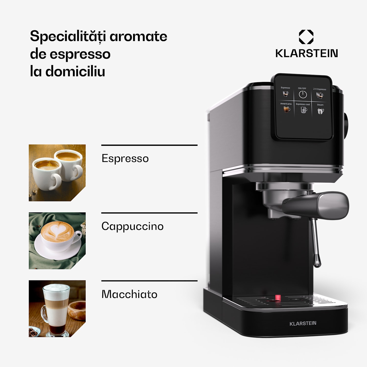 SteelPresso Slim Touch filtru de cafea, portafilter, touchscreen Slim Touch | Negru