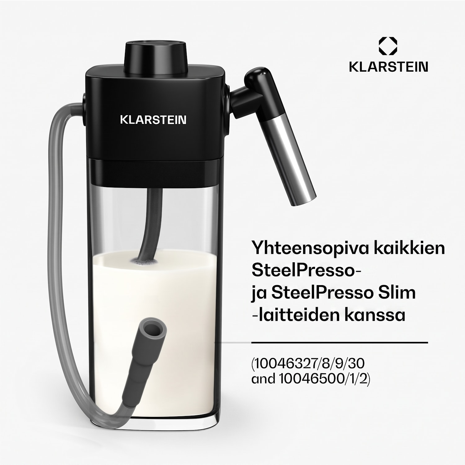 SteelPresso maitosäiliö | käytännöllinen lisävaruste | 0,55 litraa | läpinäkyvä 