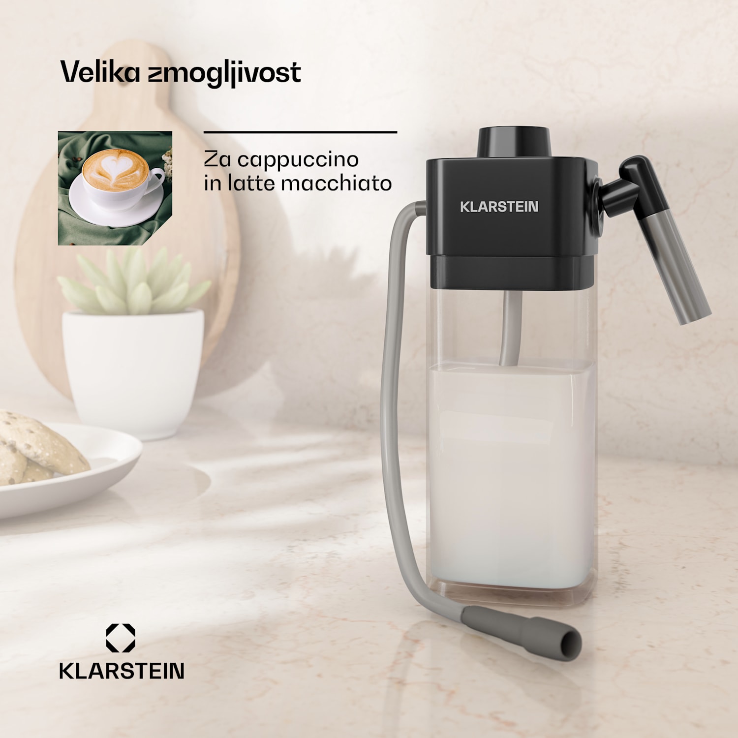 Posoda za mleko SteelPresso, praktični pripomočki, 0,55 litra, prozoren 