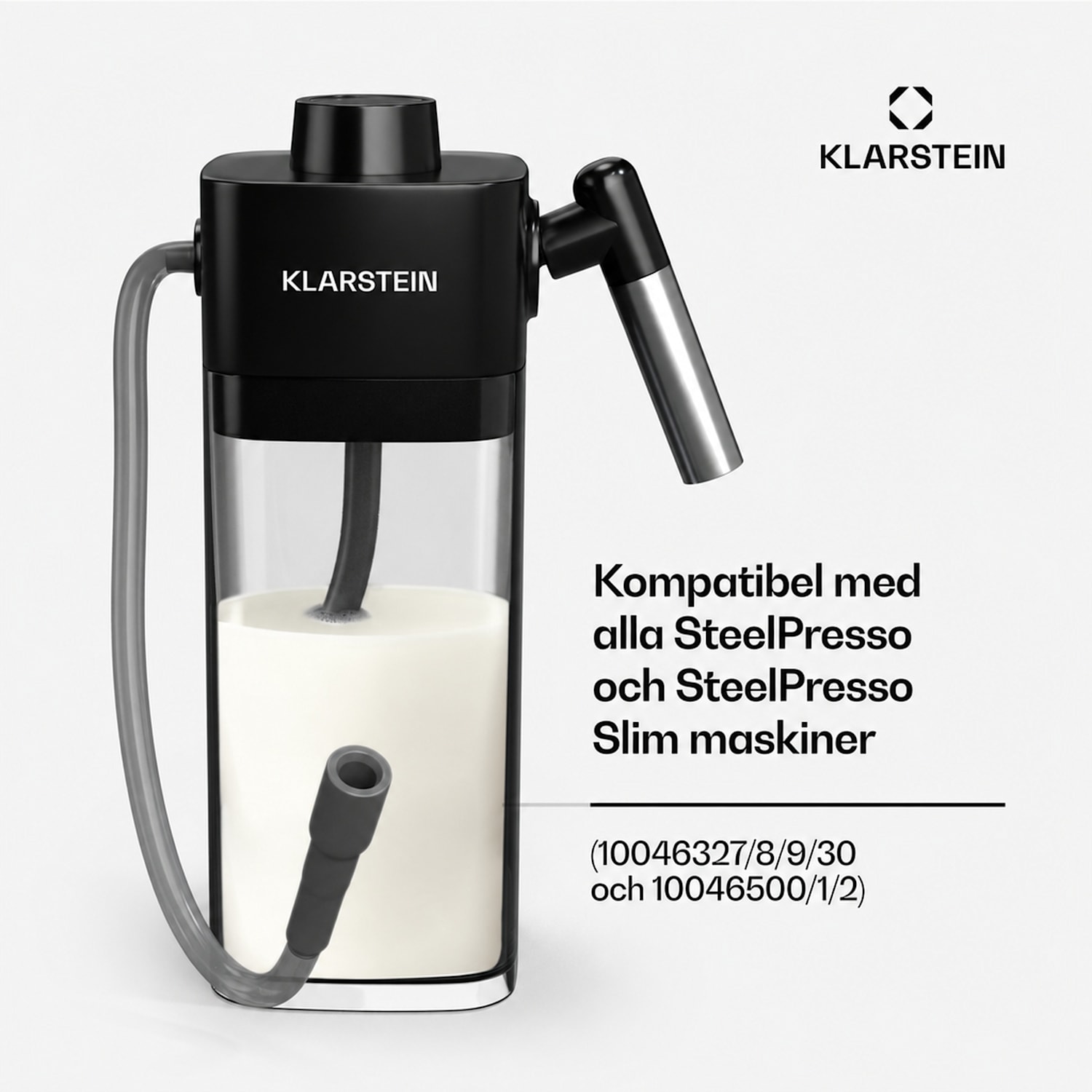 SteelPresso mjölktank | praktiskt tillbehör | 0,55 liter | transparent 
