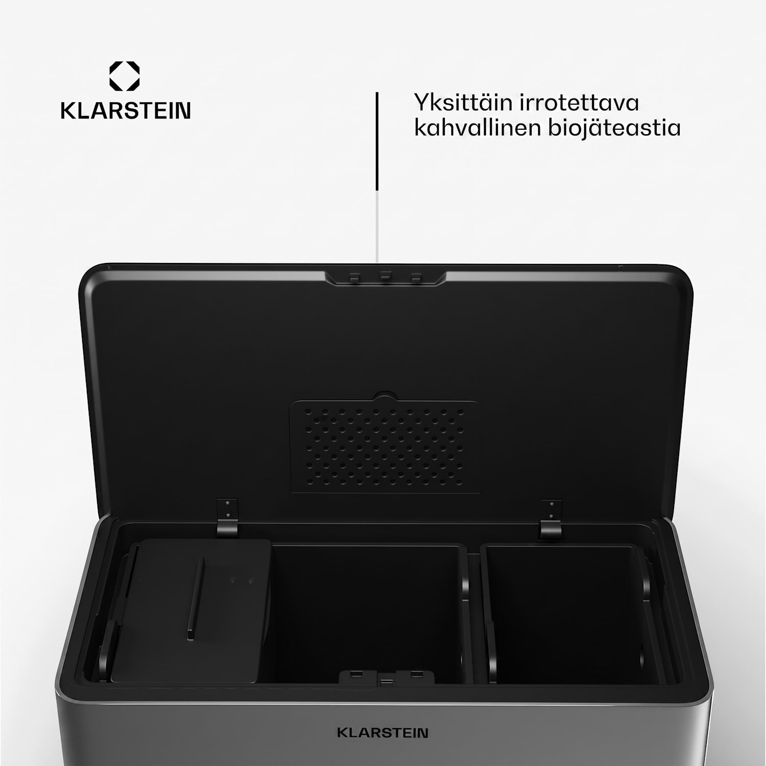 Yuma roskakori 40 L, mukana kompostiroskakori ja jalat, hajunsuodatin 40 L | Ruostumaton Teräs
