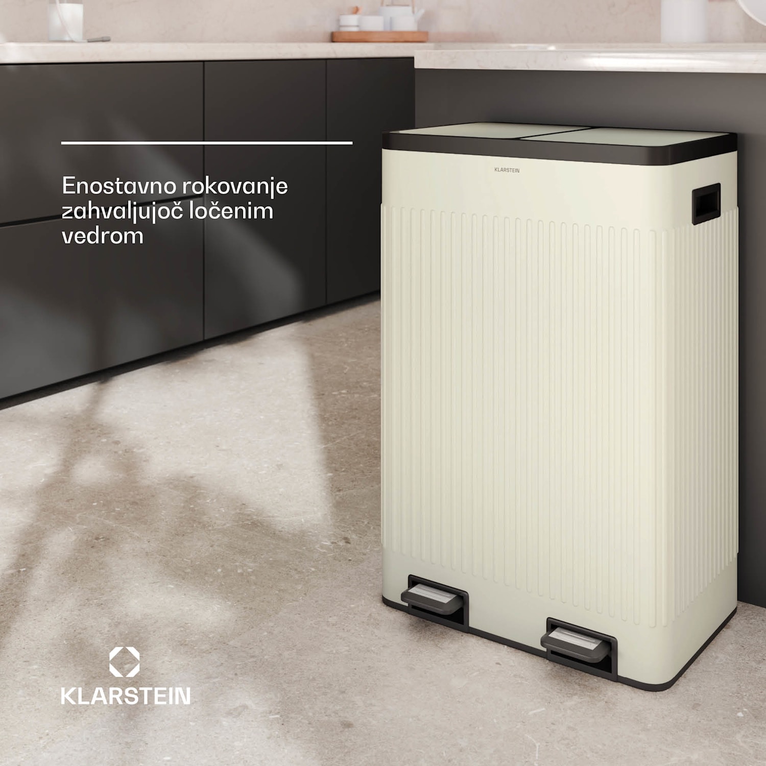 Grama 60, koš za smeti s pedali, 60L / 2x30L, brez hrupa, PP plastika, retro 