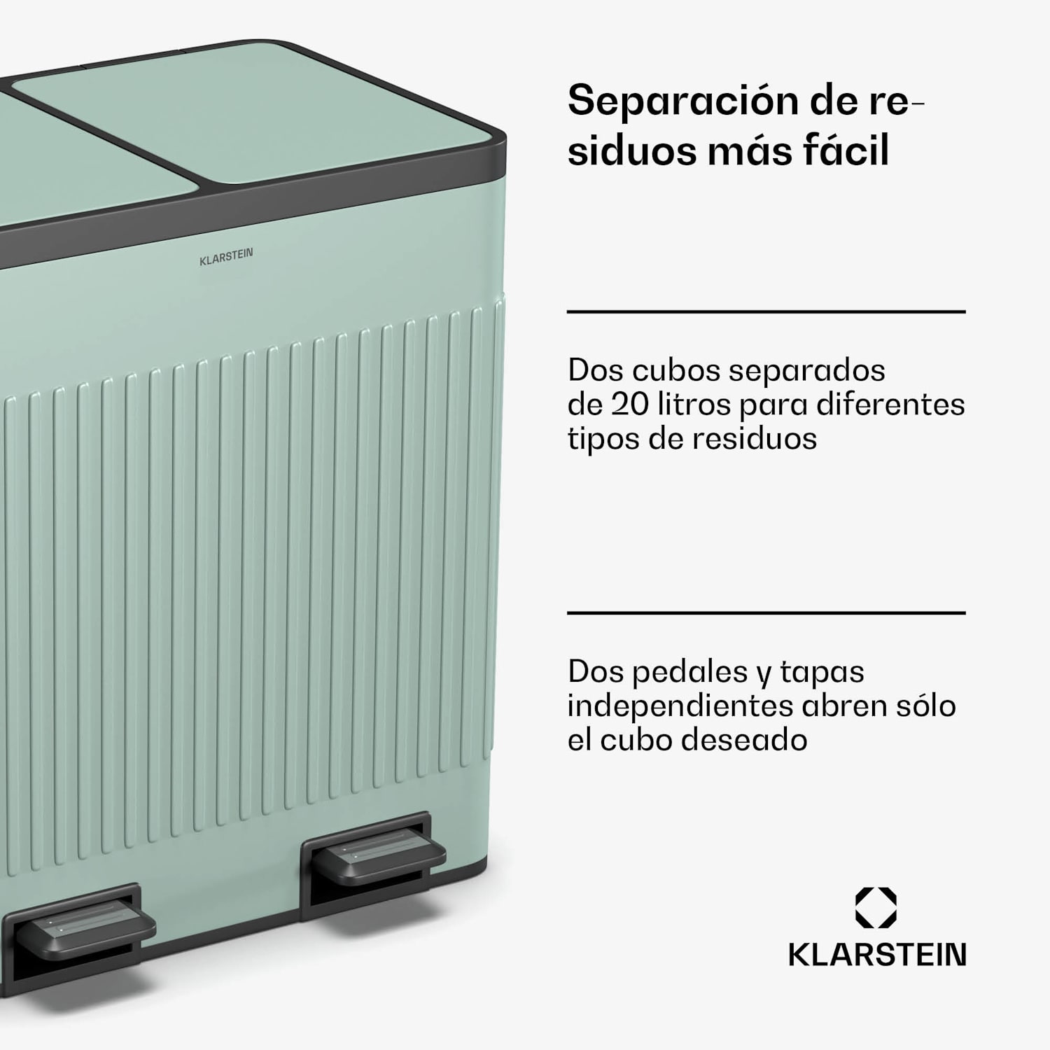 Cubo de pedal Grama 40L / 2x20L silencioso PP Retro 