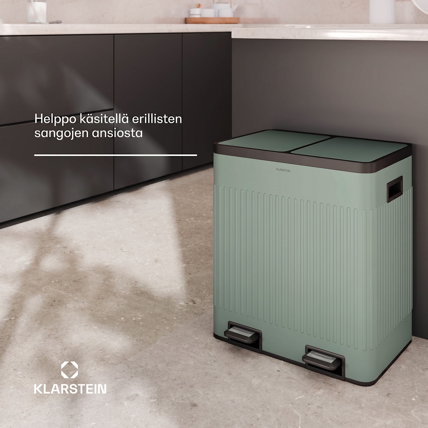 Grama 40 poljinroskis 40 l / 2 x 20 l meluton PP retro 40 l | Pastellinvihreä