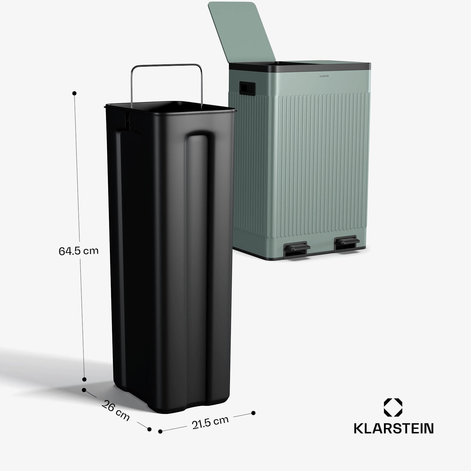 Grama 60, pedálos kuka, 60 l / 2x30 l, csendes, PP műanyag, retro 