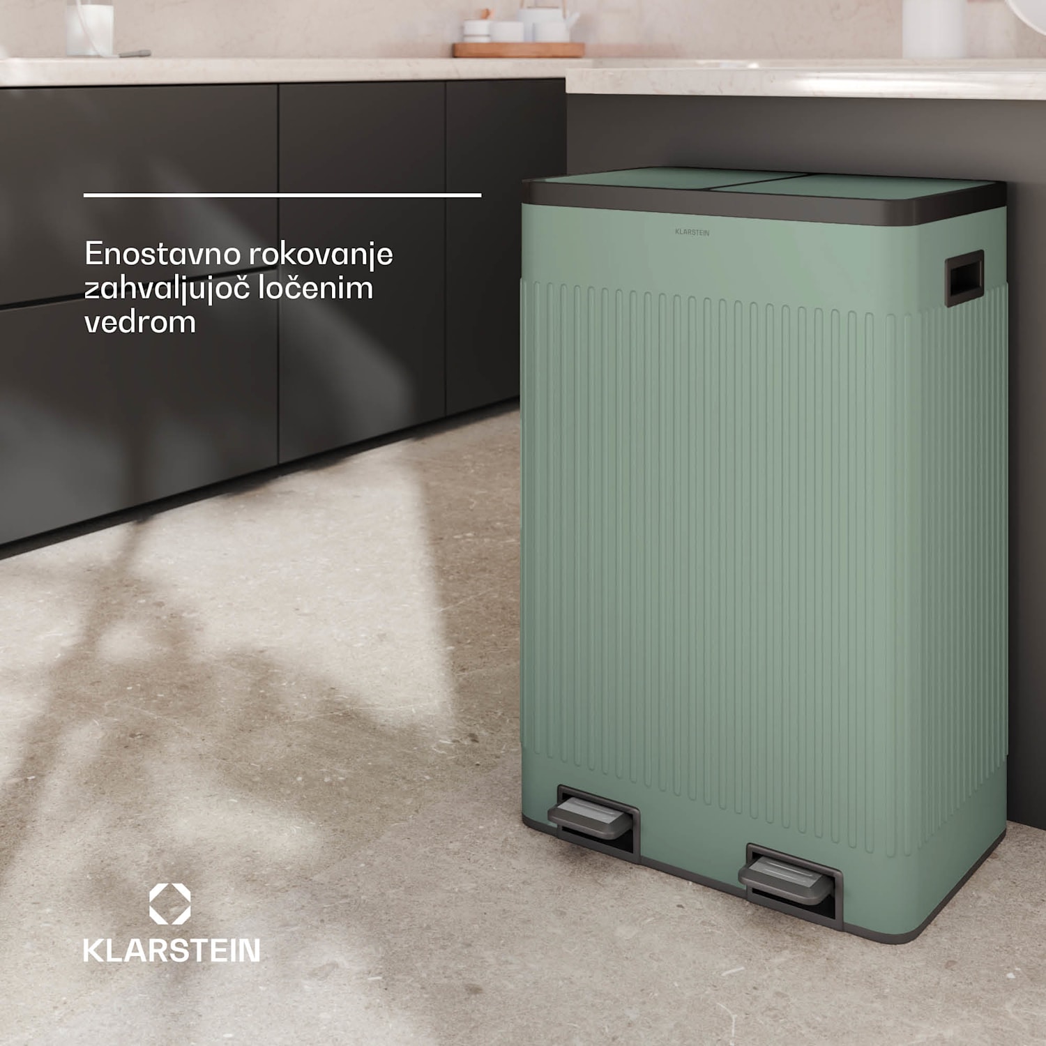 Grama 60, koš za smeti s pedali, 60L / 2x30L, brez hrupa, PP plastika, retro 