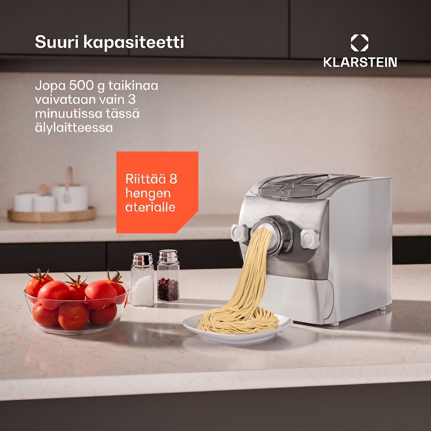 Pastamania pastakone | 7 lisäosaa | pasta + ravioli | 260 W | helppo puhdistus Valkoinen