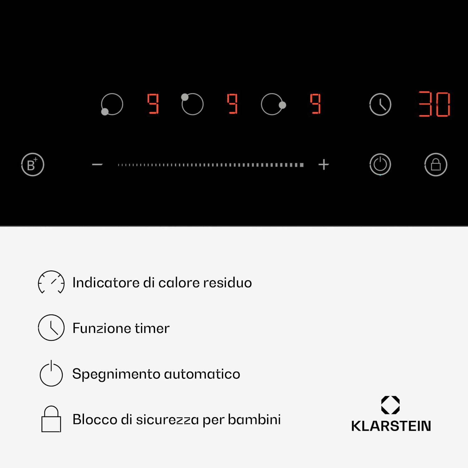 Delicatessa - Piano cottura a induzione | 45 cm | 6600 W | 3 zone di cottura | Slider-Control | Boost Hybrid | 45 cm | Nero