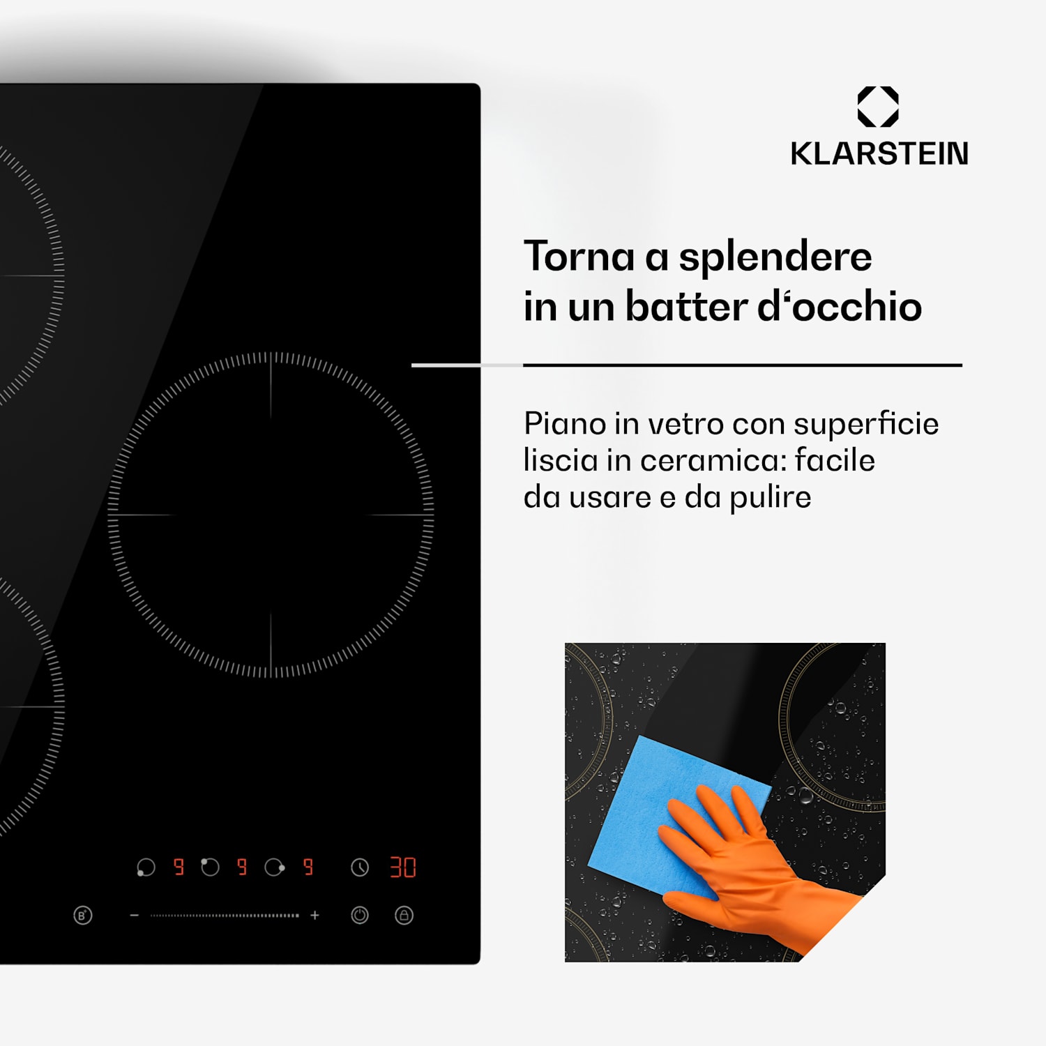 Delicatessa - Piano cottura a induzione | 45 cm | 6600 W | 3 zone di cottura | Slider-Control | Boost Hybrid | 45 cm | Nero