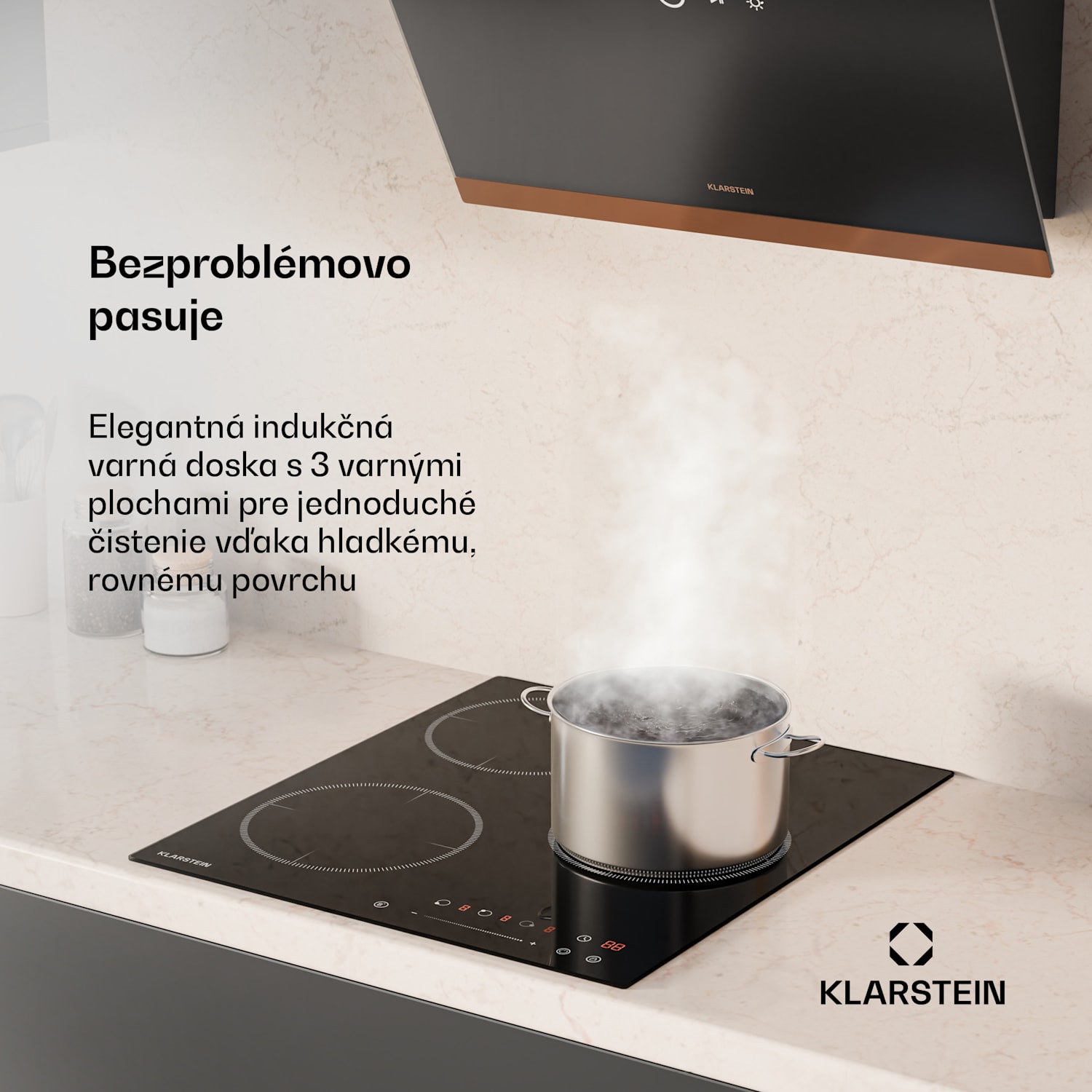 Delicatessa Indukčná varná doska, 45 cm, 6600 W, 3 varné platne, Slider-Control, Boost Hybrid | 45 cm | Čierna