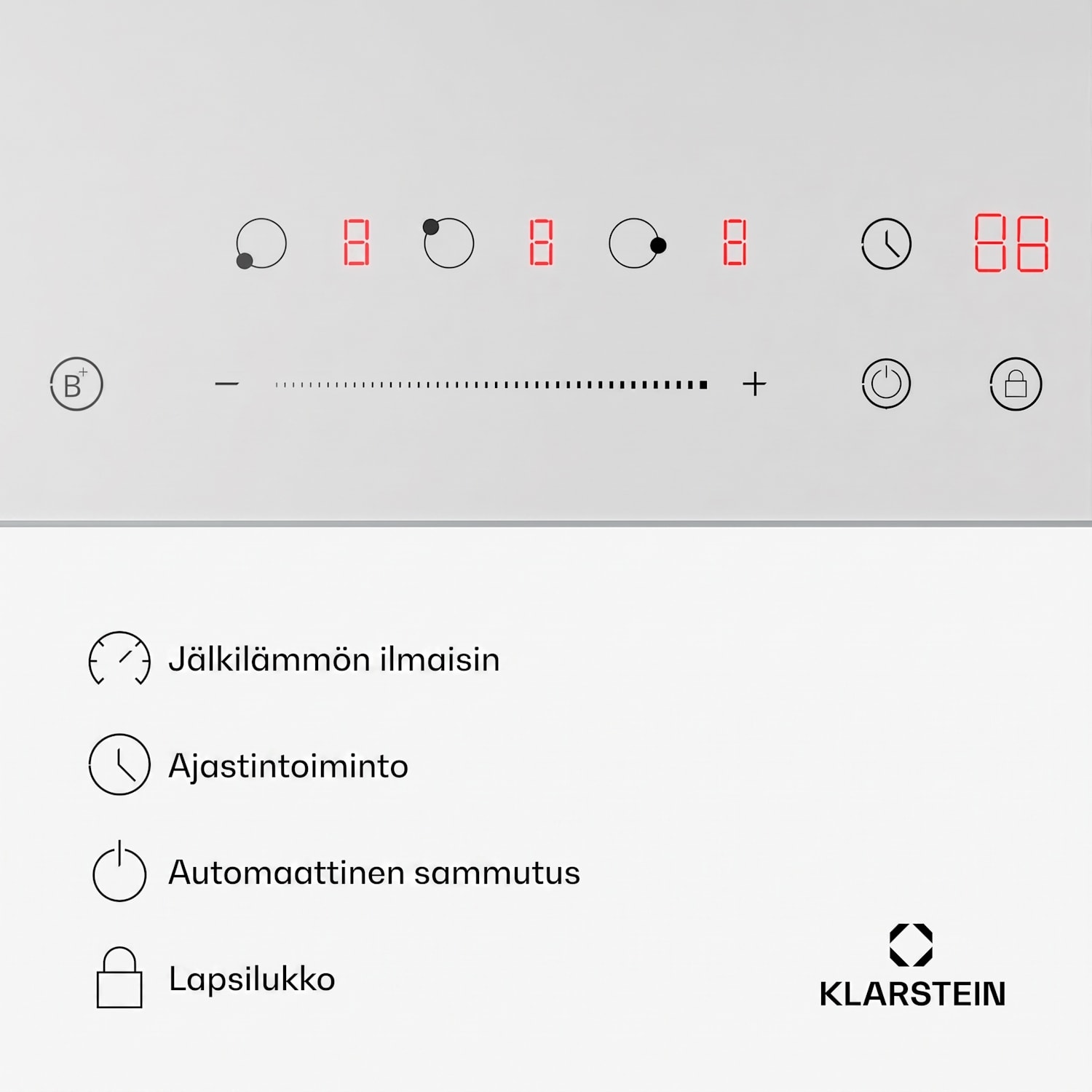 Delicatessa induktiokeittotaso | 45 cm | 6600 W | 3 keittoaluetta | liukusäädin | boost 45 cm | ei Flex-aluetta | Valkoinen