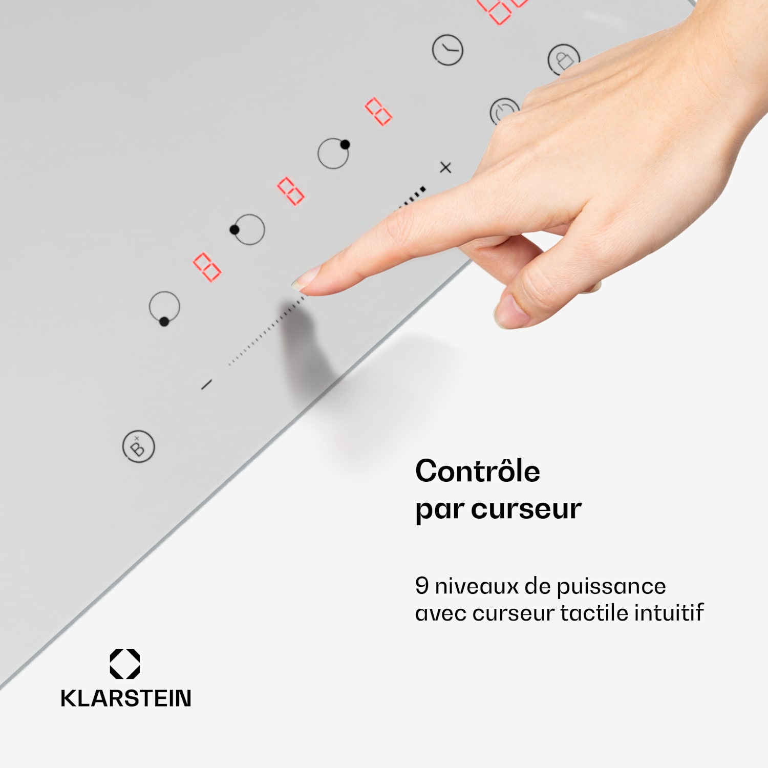 Delicatessa inductiekookplaat | 45 cm | 6600 W | 3 kookplaten | sliders | boost Victoria | 45 cm | Wit