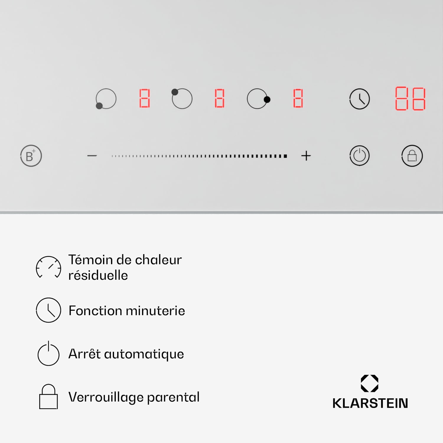 Delicatessa inductiekookplaat | 45 cm | 6600 W | 3 kookplaten | sliders | boost Victoria | 45 cm | Wit