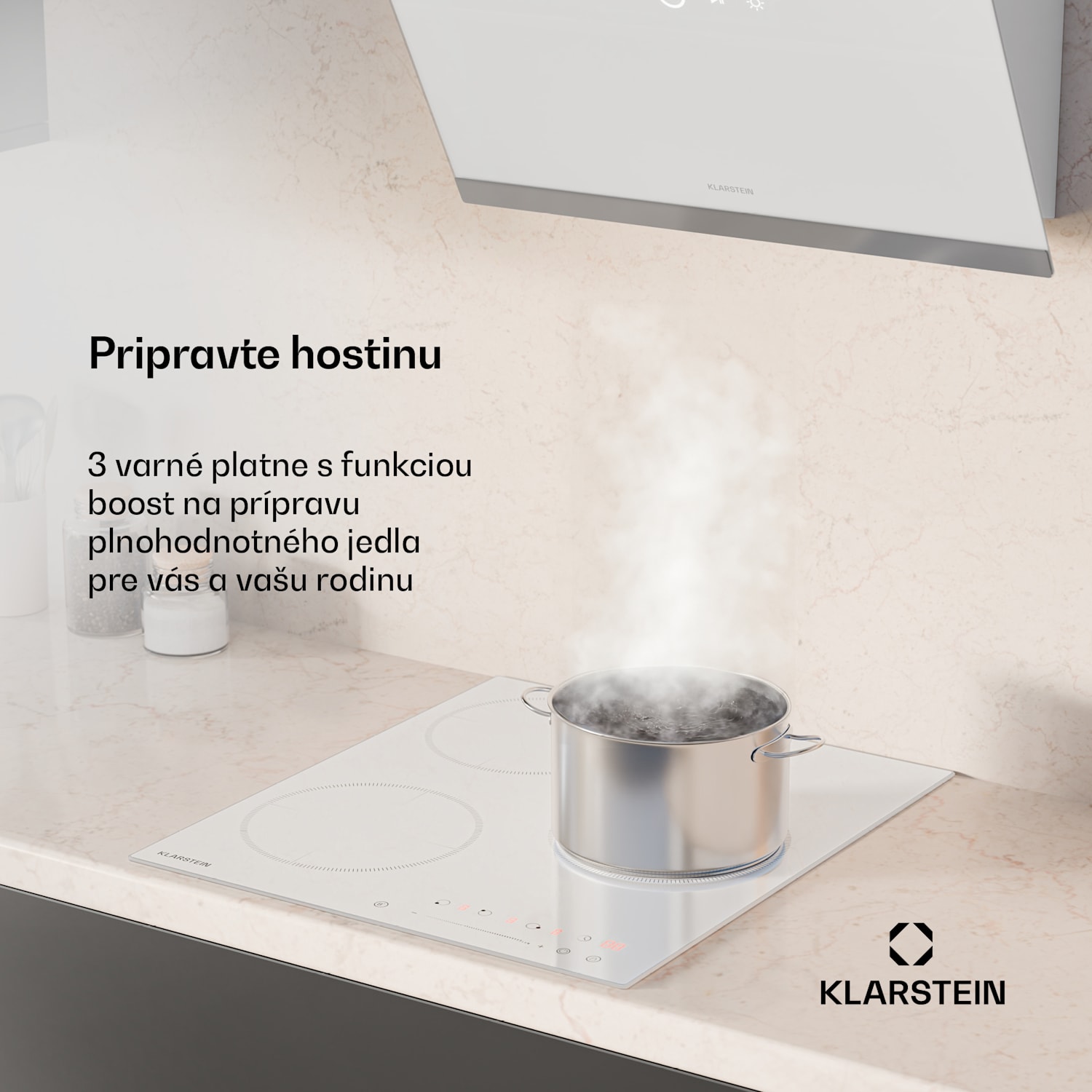 Delicatessa Indukčná varná doska, 45 cm, 6600 W, 3 varné platne, Slider-Control, Boost Victoria | 45 cm | Biela