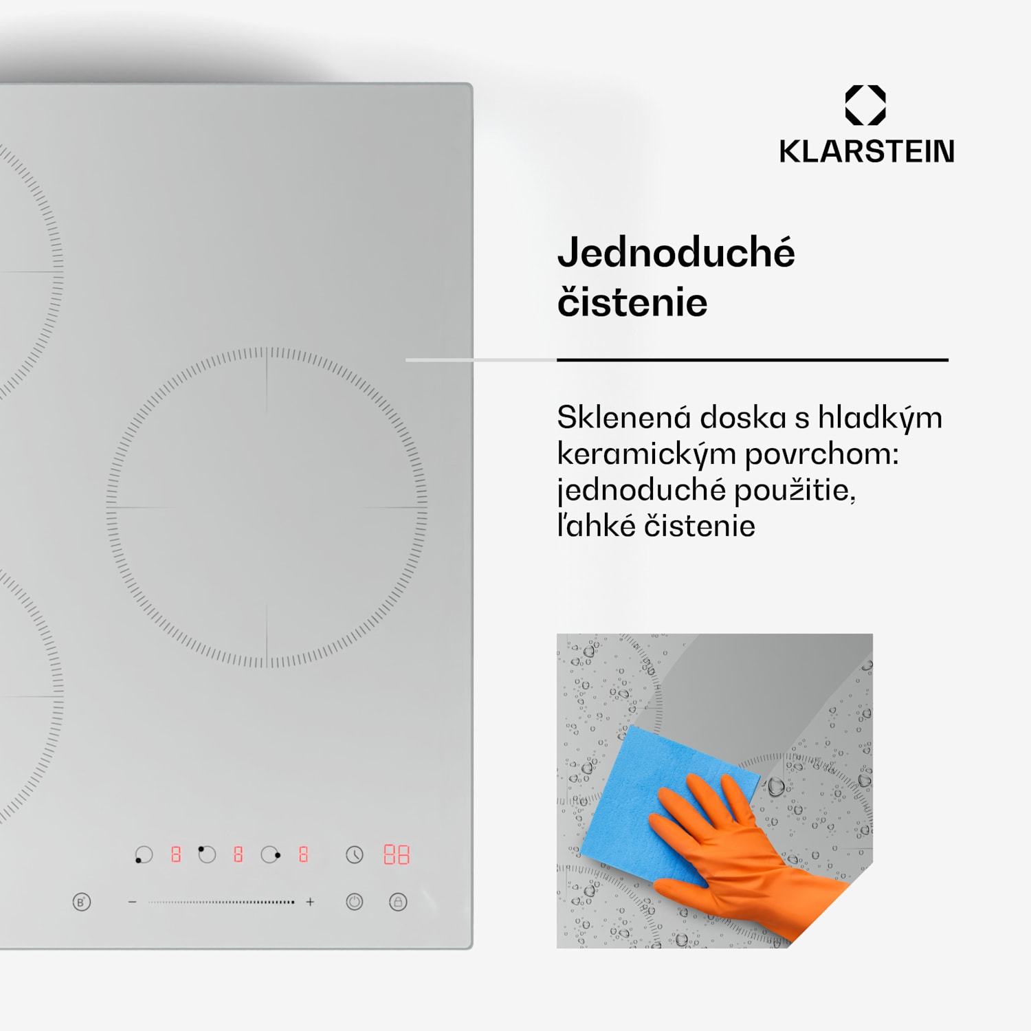 Delicatessa Indukčná varná doska, 45 cm, 6600 W, 3 varné platne, Slider-Control, Boost Victoria | 45 cm | Biela