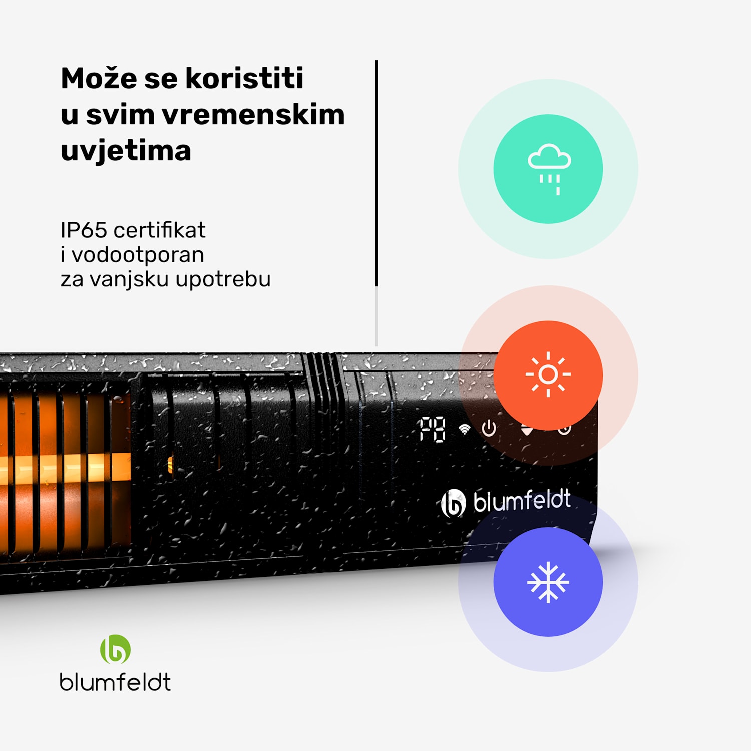 Gold Bar Slim 2000 W infracrvena grijalica, 9 razina, WiFi funkcija, upravljanje dodirom, daljinski upravljač, IP 65 2000 W