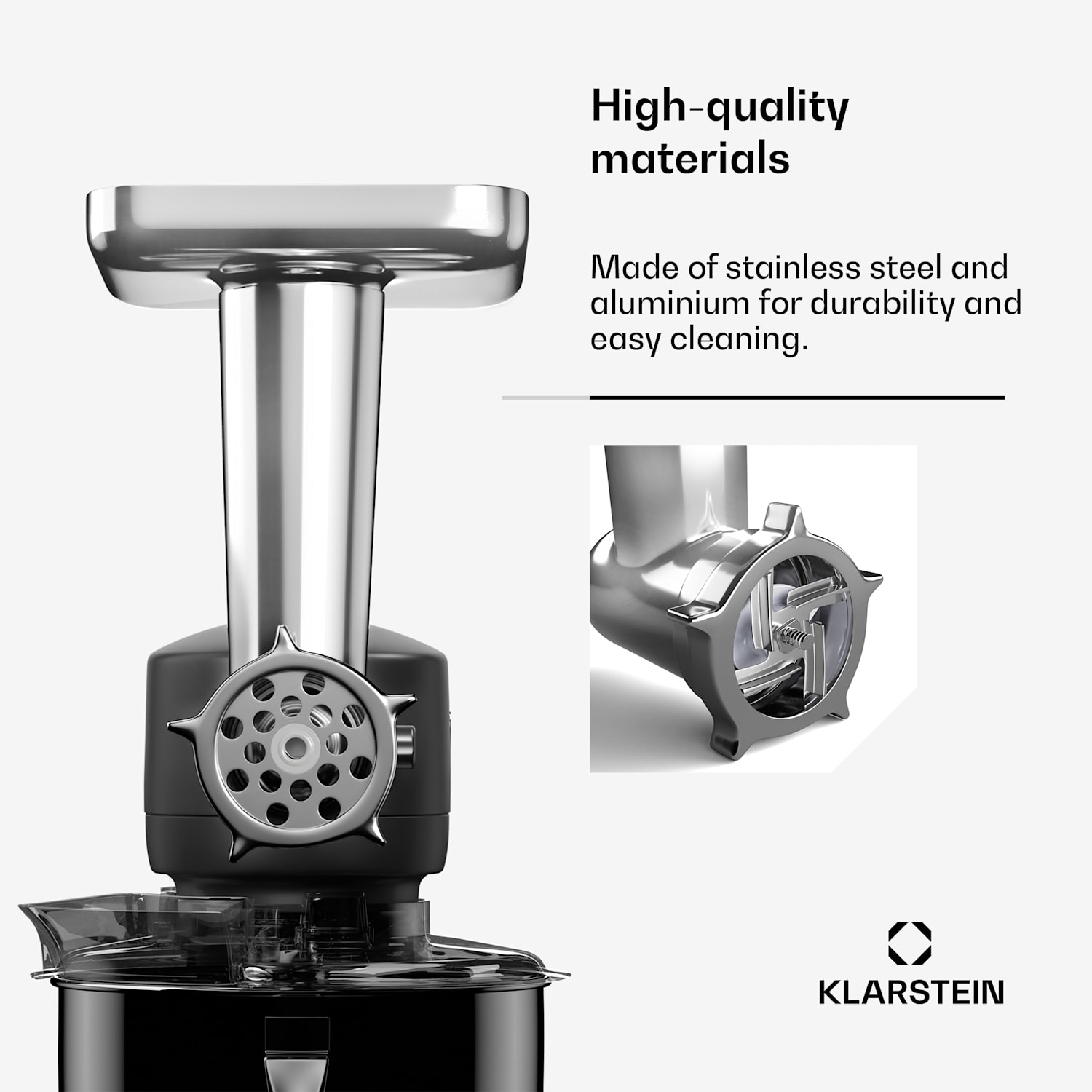 Chiara vleesmolen hulpstuk | accessoire voor Chiara keukenmachine | 4 messen | roestvrij staal | 3 schijven 