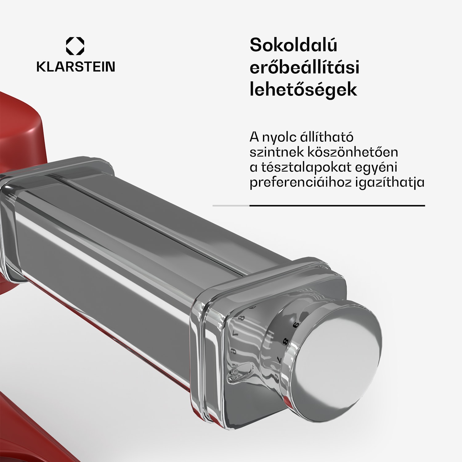 Chiara tésztakészítő tartozék, 3 az 1-ben funkció, 8 fokozat, rozsdamentes acél, kompatibilis 