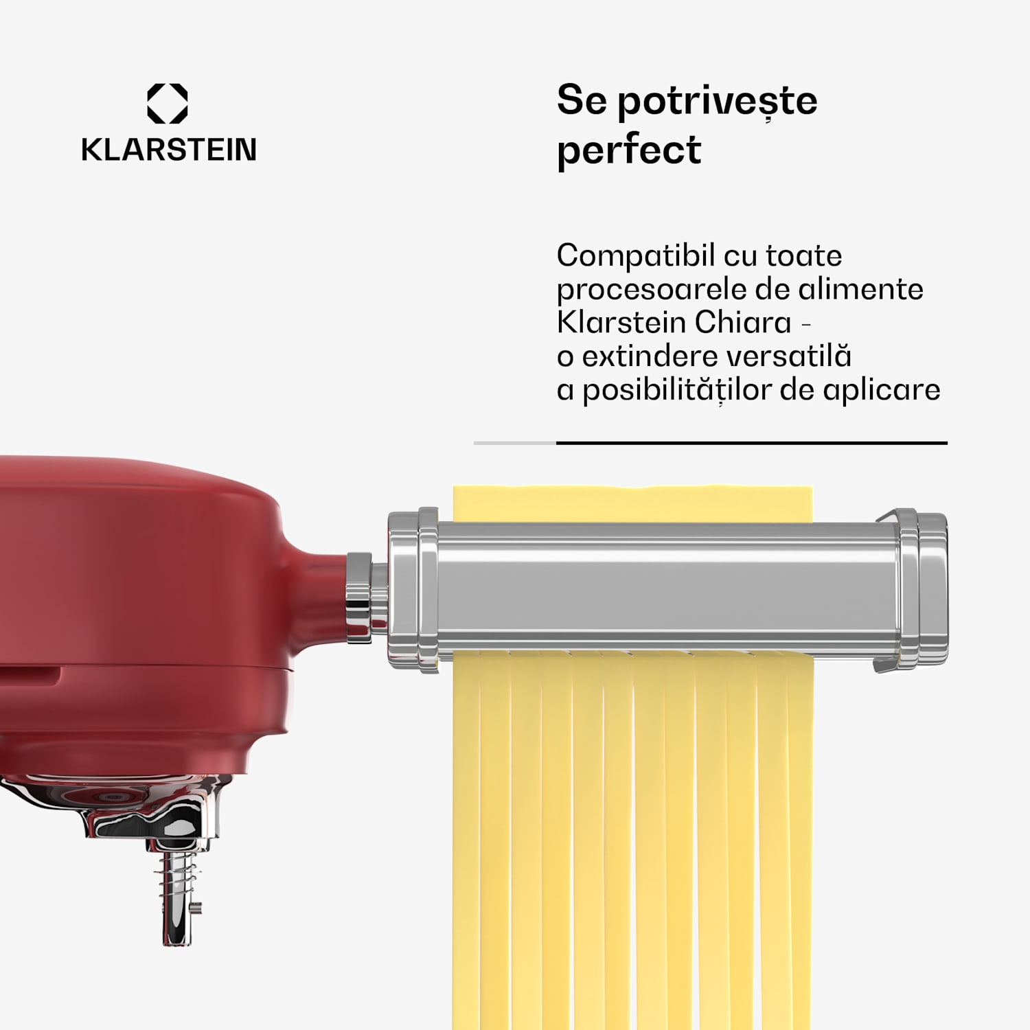 Atașament pentru paste Chiara, funcție 3 în 1, 8 niveluri, rezistent la mașina de spălat vase, oțel inoxidabil, compatibil