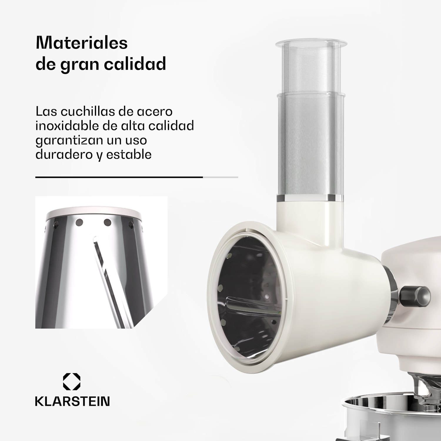 Chiara Salat-Aufsatz | 3 verschiedene Klingen | Edelstahl | kompakt | leichte Reiningung 
