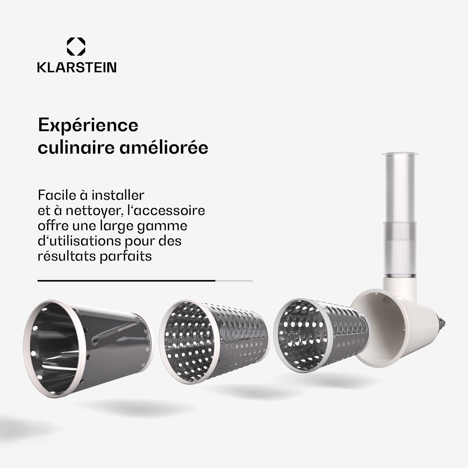 Chiara opzetstuk voor salades | 3 verschillende messen | roestvrij staal | compact | gemakkelijk schoon te maken 