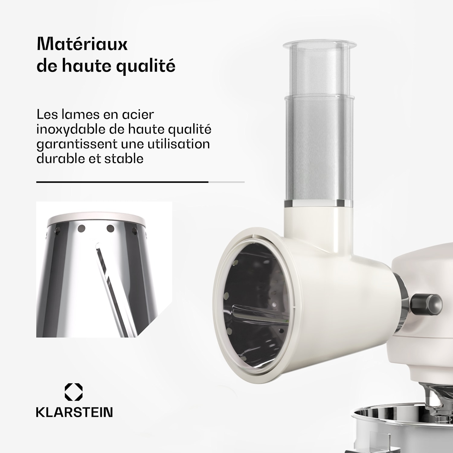 Chiara opzetstuk voor salades | 3 verschillende messen | roestvrij staal | compact | gemakkelijk schoon te maken 