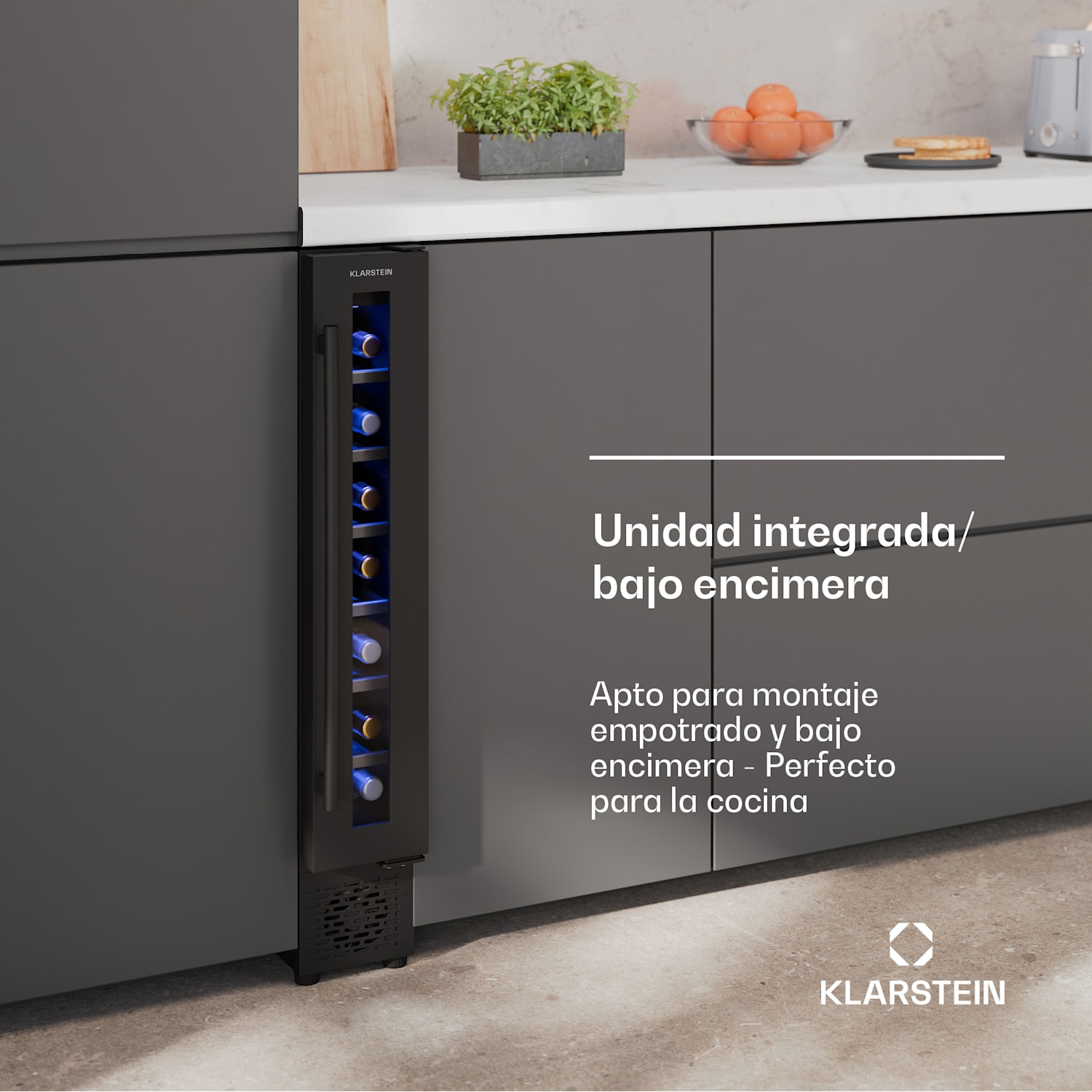 Vinovilla 7 Uno refrigerador de vino | 1 zona de enfriamiento | 7 botellas | estantes de madera | 5-18 °C 7 botellas | 1 zona de refrigeración | Negro Mate