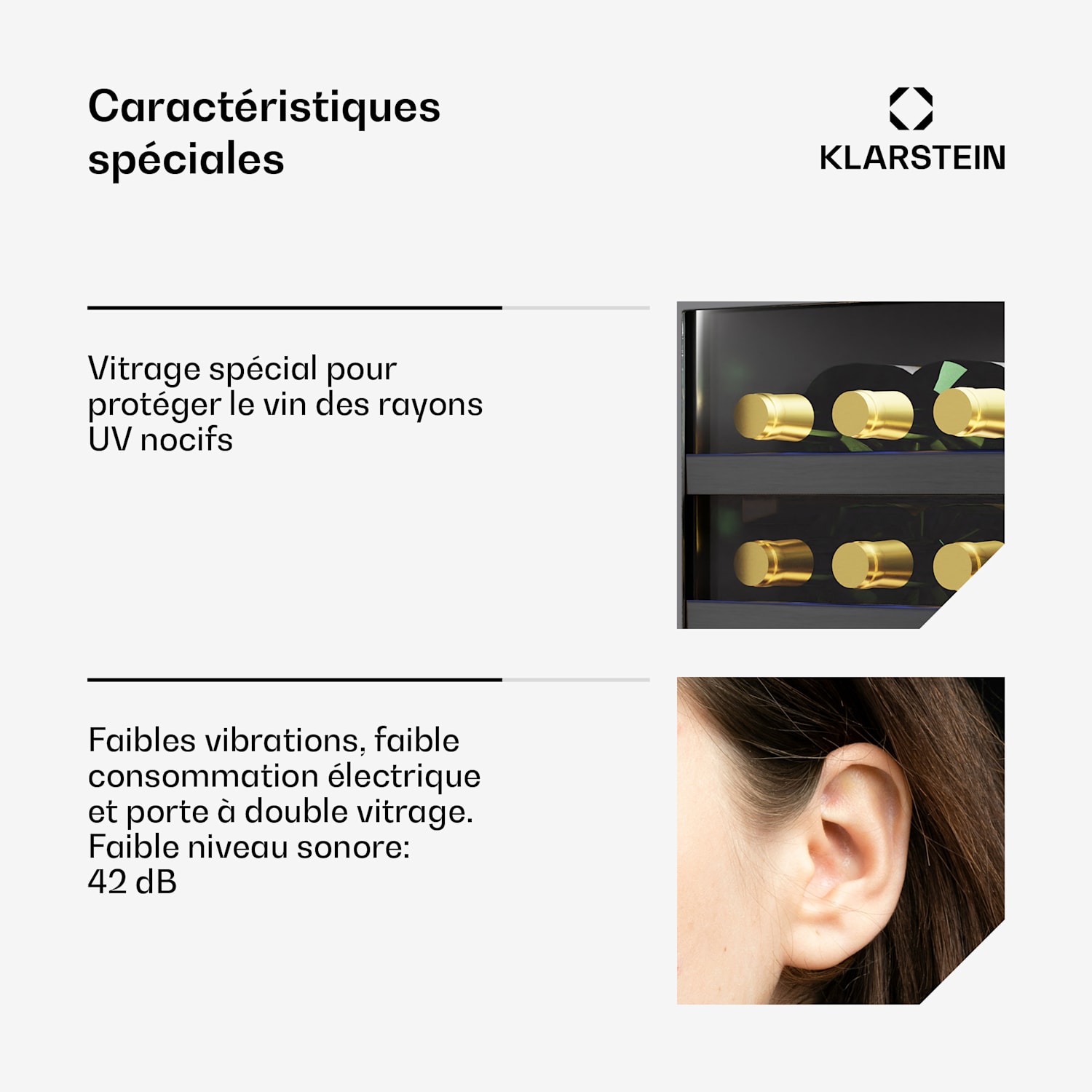 Vinovilla 7 Uno cave à vin | 1 zone de réfrigération | 7 bouteilles | clayettes en bois | 5-18 °C 7 bouteilles | 1 zone de conservation | Noir Mat