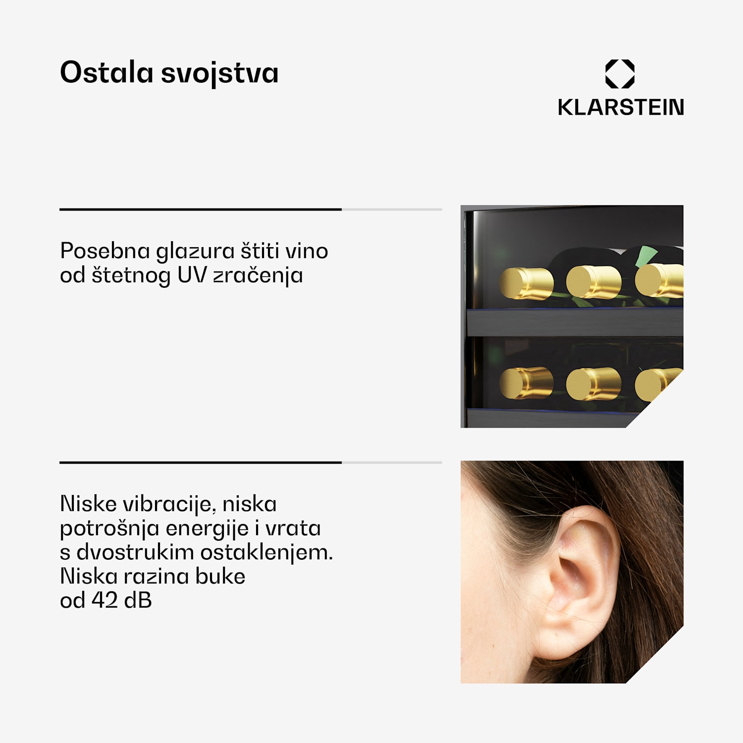 Vinovilla 7 Uno hladnjak za vino, 1 zona hlađenja, 7 boca, drvene police, 5-18 °C 7 boca | 1 | Matt Crna