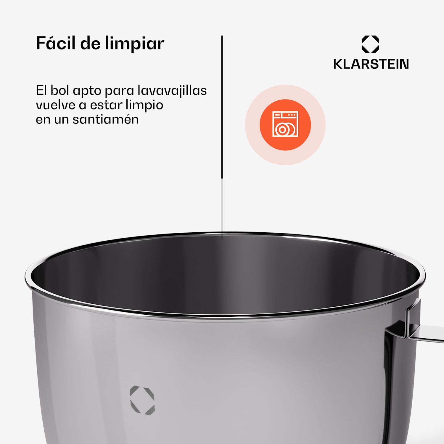 Bol de acero inoxidable Chiara | 5 L | apto para lavavajillas | asa ergonómica | compatible | inoxidable 