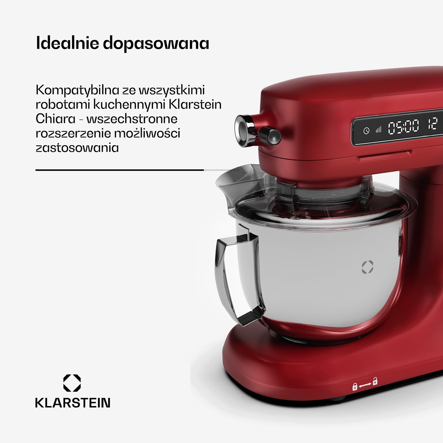 Chiara misa ze stali nierdzewnej, 5 l, można myć w zmywarce, ergonomiczny uchwyt, kompatybilna, nierdzewna 