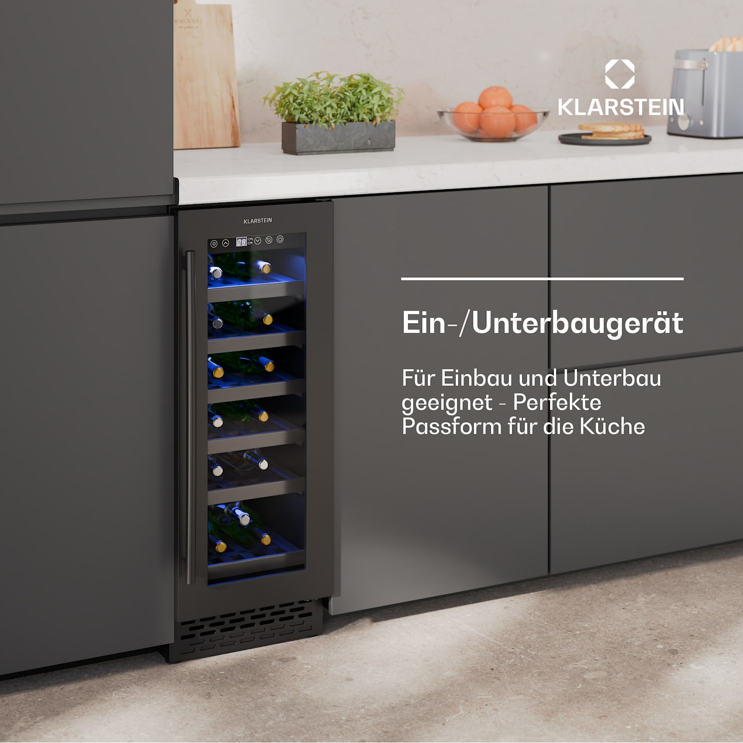 Vinovilla 18 Uno Weinkühlschrank | 1 Kühlzone | 18 Flaschen | Holzregale | 5-18 °C 