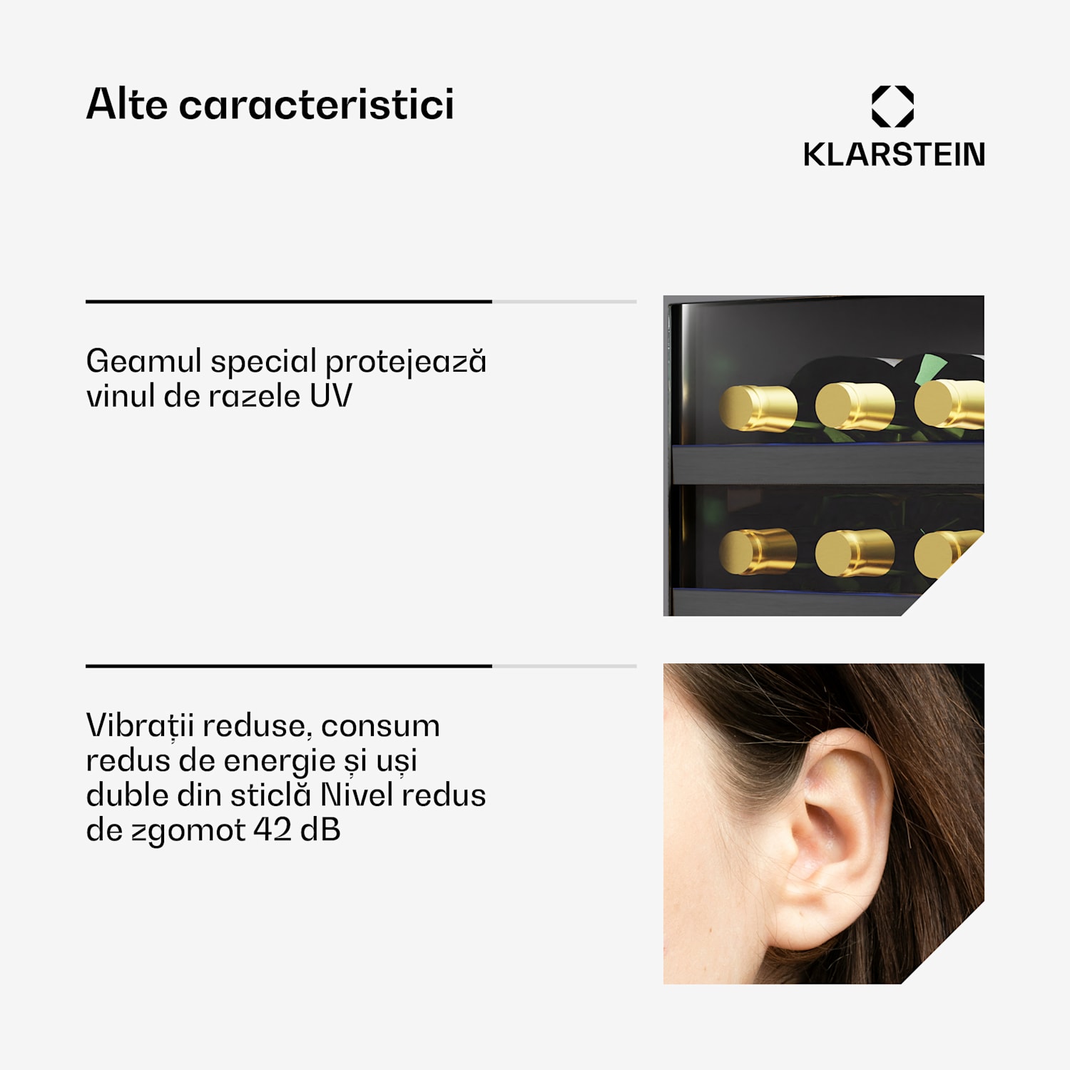 Frigider pentru vin Vinovilla 18 Uno, 1 zonă de răcire, 18 sticle, rafturi din lemn, 5-18 °C 18 sticle | 1 | Negru Mat