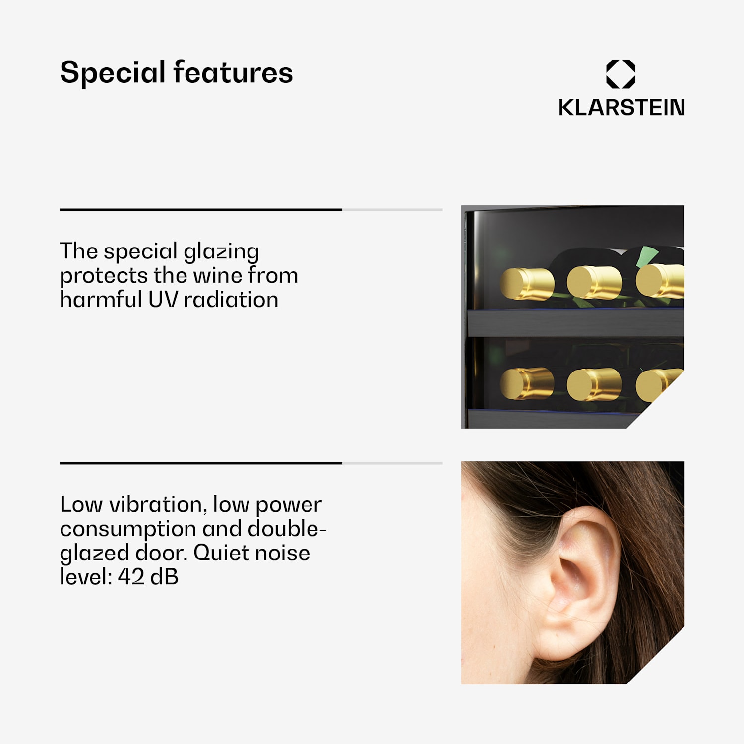 Vinovilla 18 Uno wijnkoelkast | 1 koelzone | 18 flessen | houten schappen | 5-18 °C 18 flessen | 1 koelzone | Matzwart