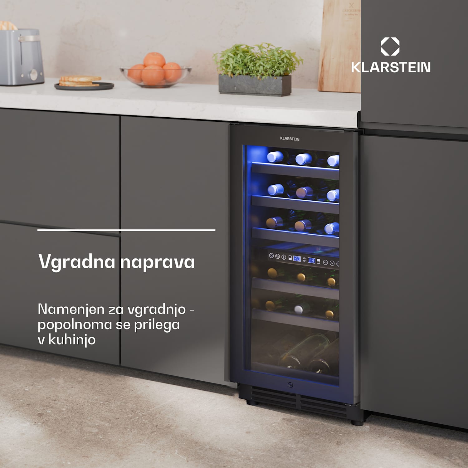 Vinovilla 30 Duo hladilnik za vino, 2 hladilni coni, 30 steklenic, lesene police, 5-18 °C 30 steklenic | 2 | Matt Črna