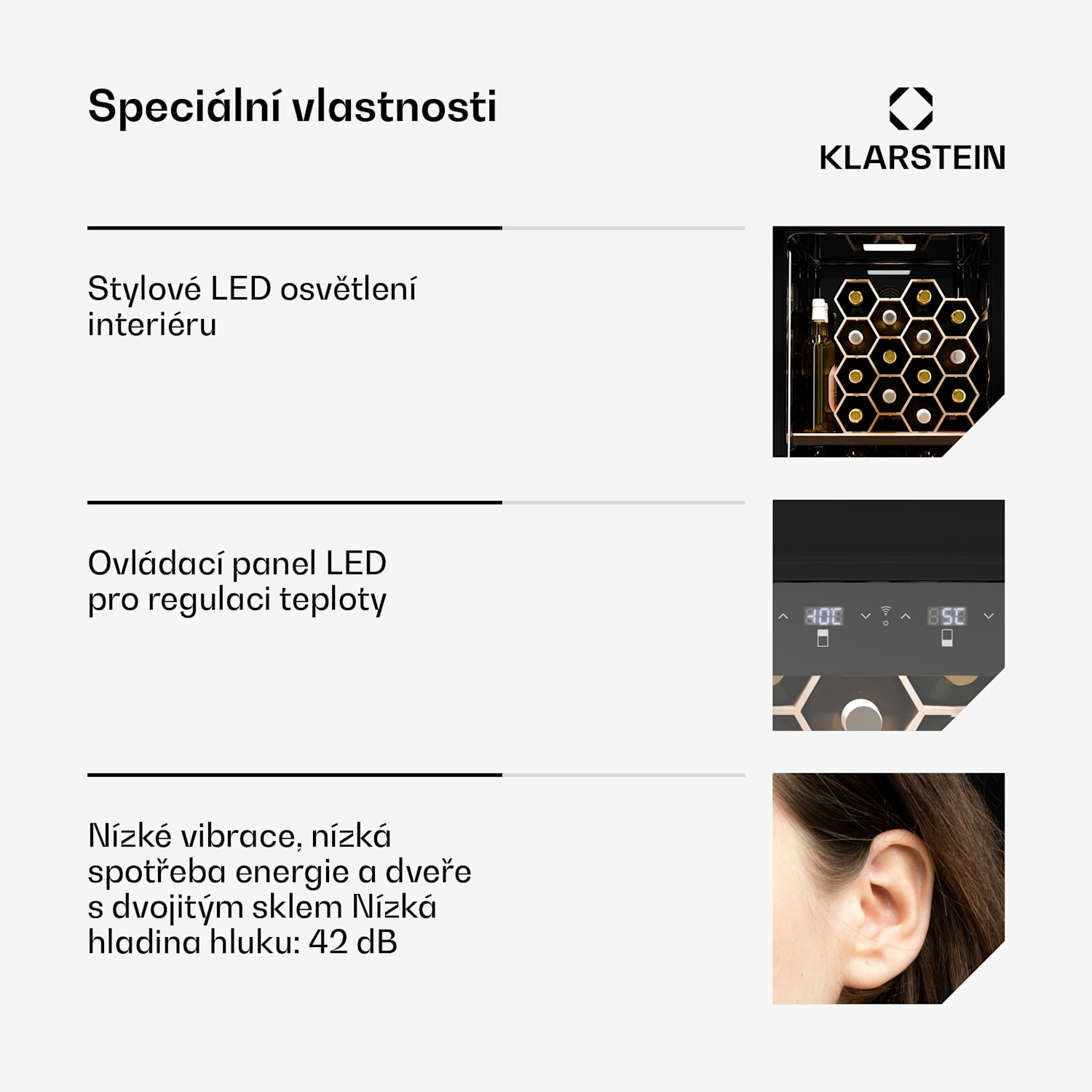 Shirley Wine Cooler + Freezer, 2-in-1-Gerät, Vintage, 2 Kühlzonen, 60 Flaschen 60 lahví | 2 chladicí zóny | Černá