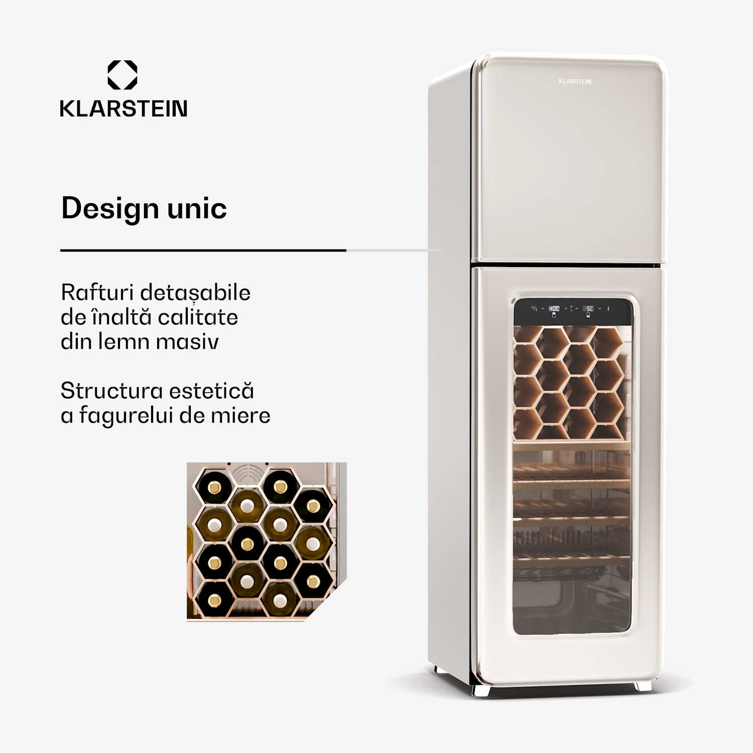 Shirley Wine Cooler + Freezer, 2-in-1-Gerät, Vintage, 2 Kühlzonen, 60 Flaschen 60_bottles | 2 | Crom argintiu