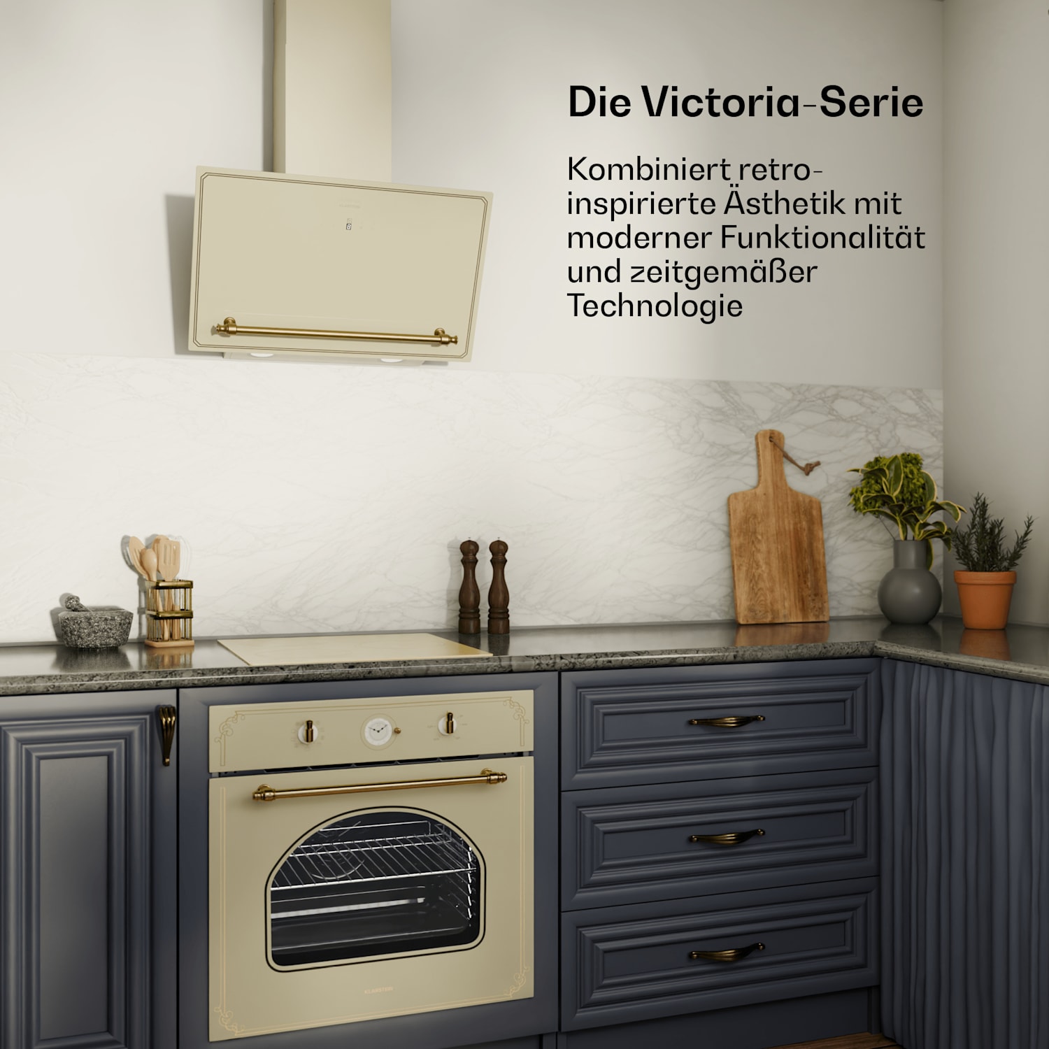 Victoria Induktionskochfeld | 45 cm | 6.600 W | 3 Kochfelder | Slider-Control | Boost 45 cm | Creme
