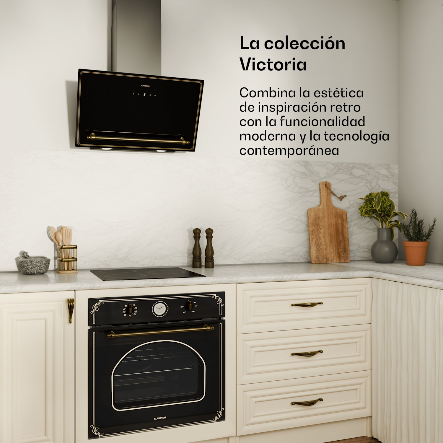 Placa de inducción Victoria | 45 cm | 6600 W | 3 placas | control deslizante | boost 45 cm | Negro