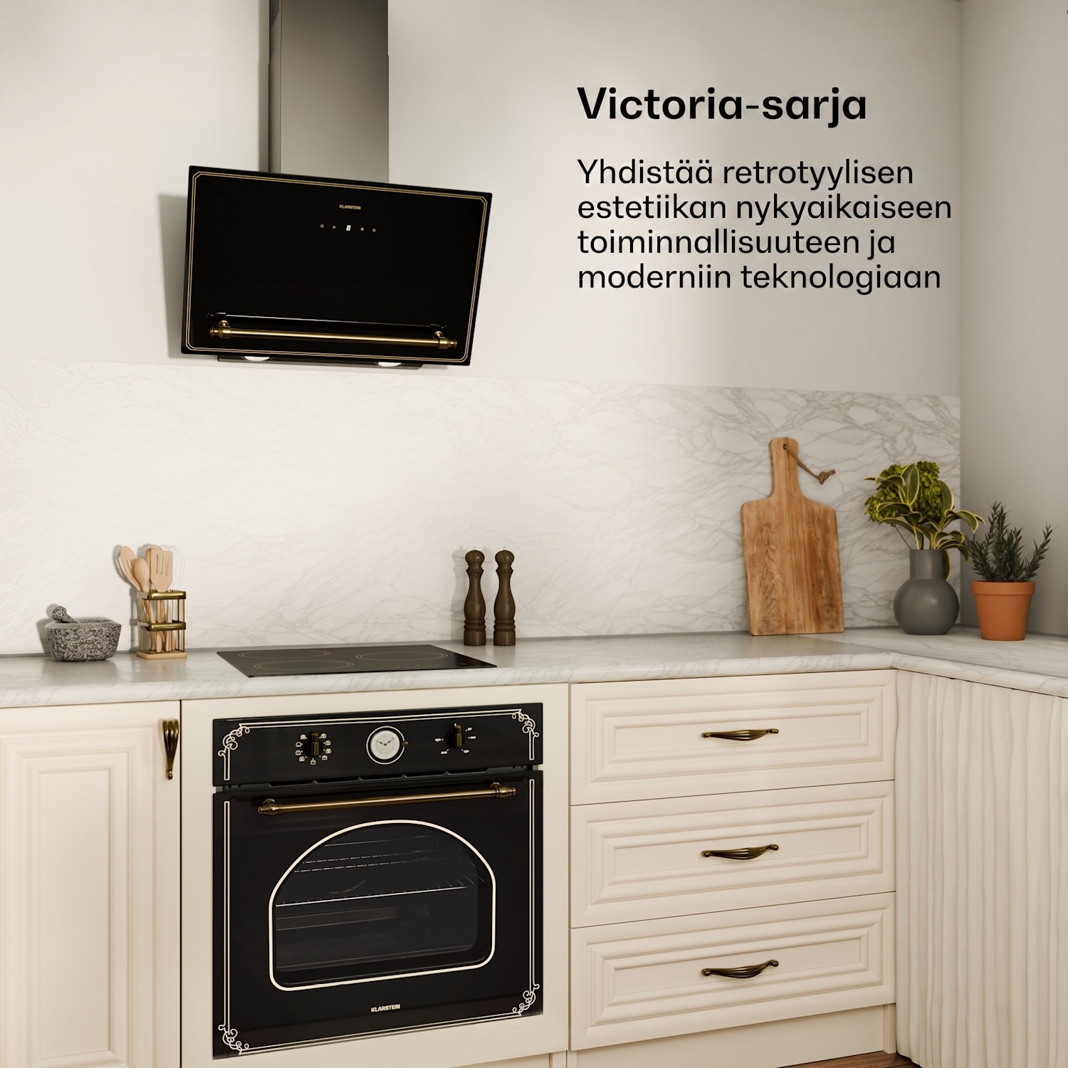 Victoria induktiokeittotaso | 45 cm | 6600 W | 3 keittoaluetta | liukusäädin | turbo 45 cm | ei Flex-aluetta | Musta