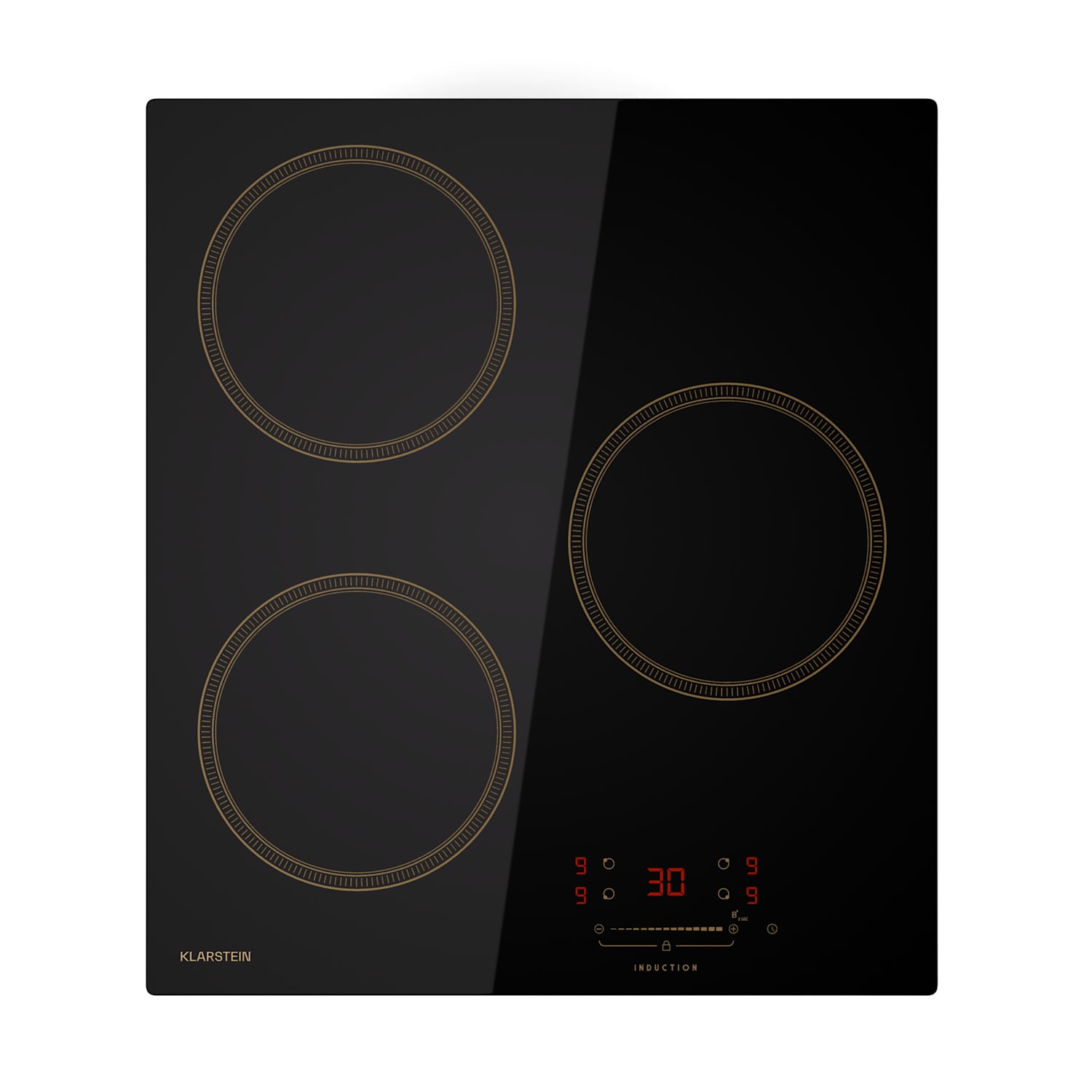 Victoria indukciós főzőlap, 45 cm, 6 600 W, 3 főzőzóna, csúszka vezérlés, boost 45 cm | Fekete