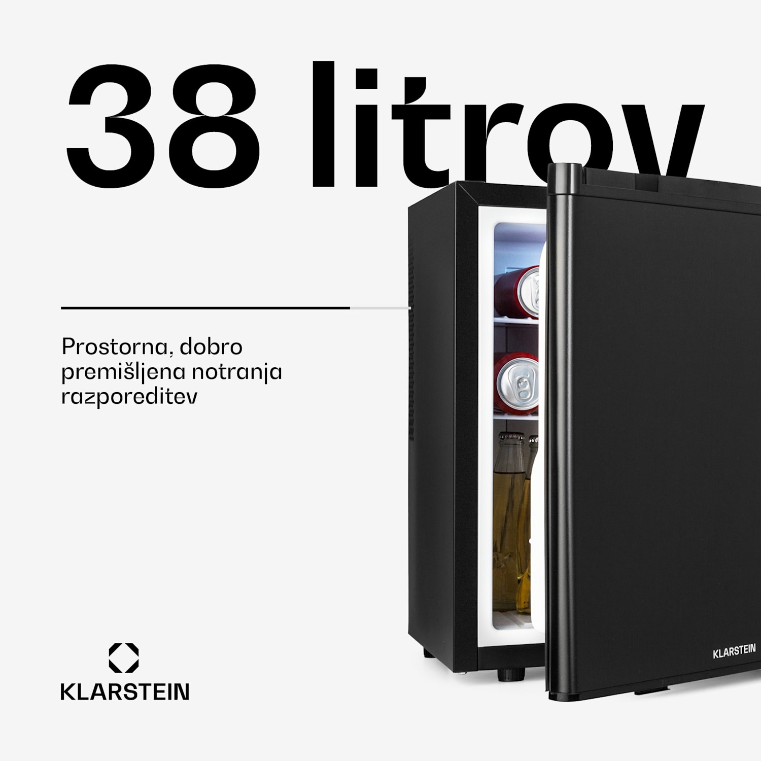 Happy Hour 38, mini hladilnik, minibar, hladilnik za pijačo, 38 litrov, 26 dB 38 Ltr | C | Črna