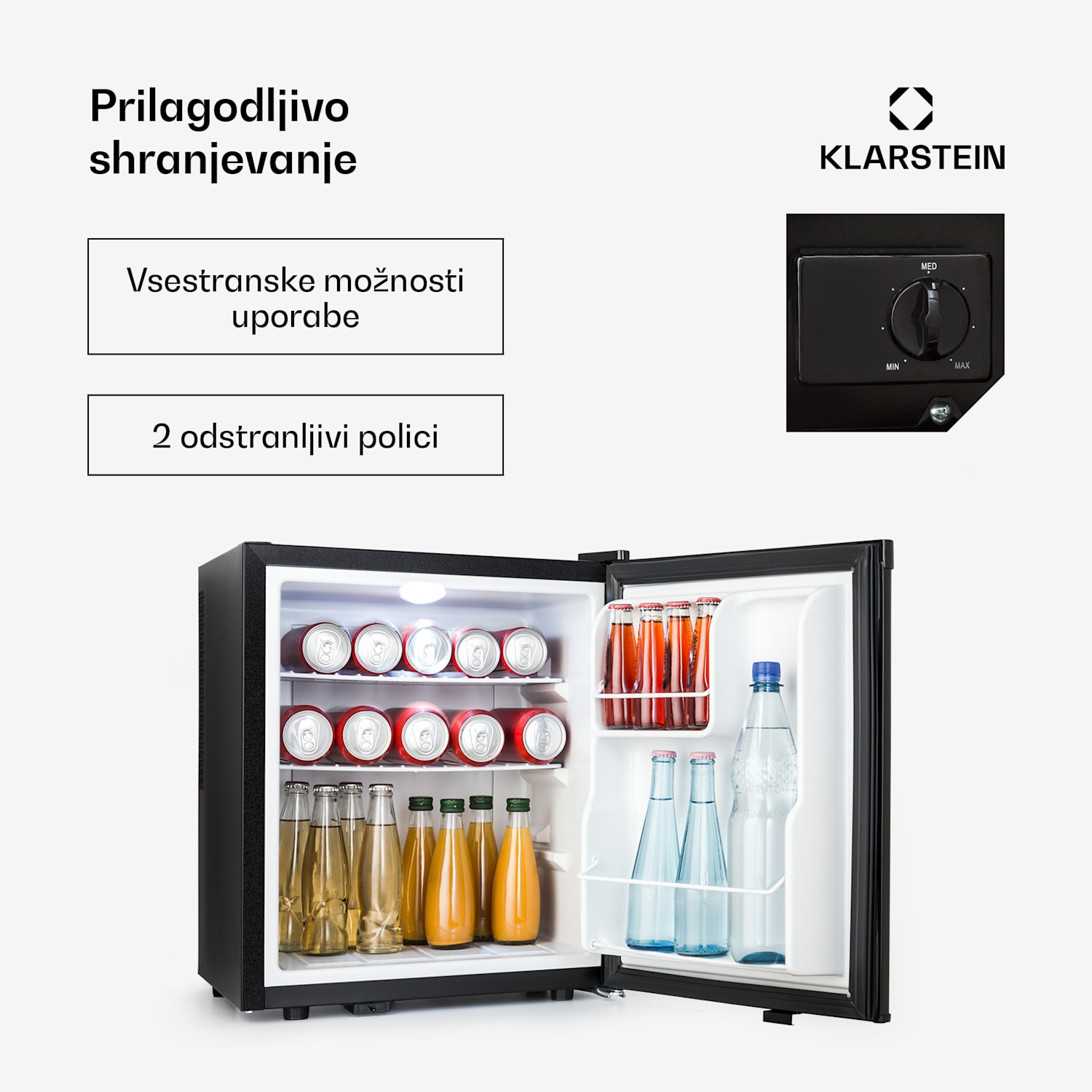 Happy Hour 38, mini hladilnik, minibar, hladilnik za pijačo, 38 litrov, 26 dB 38 Ltr | C | Črna