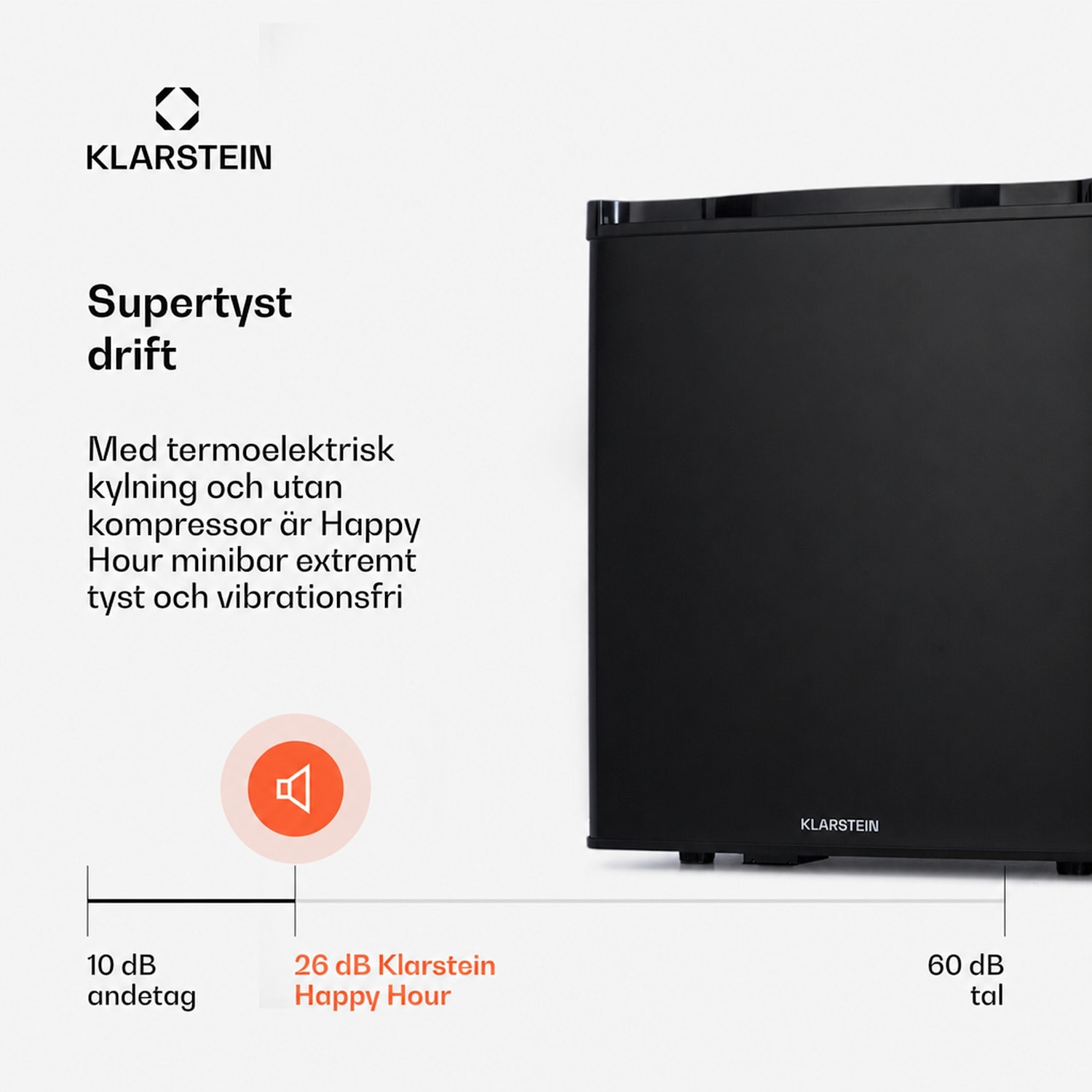 Happy Hour 38 minikyl minibar dryckeskyl 38 liter 26 dB 38 L | C | Svart