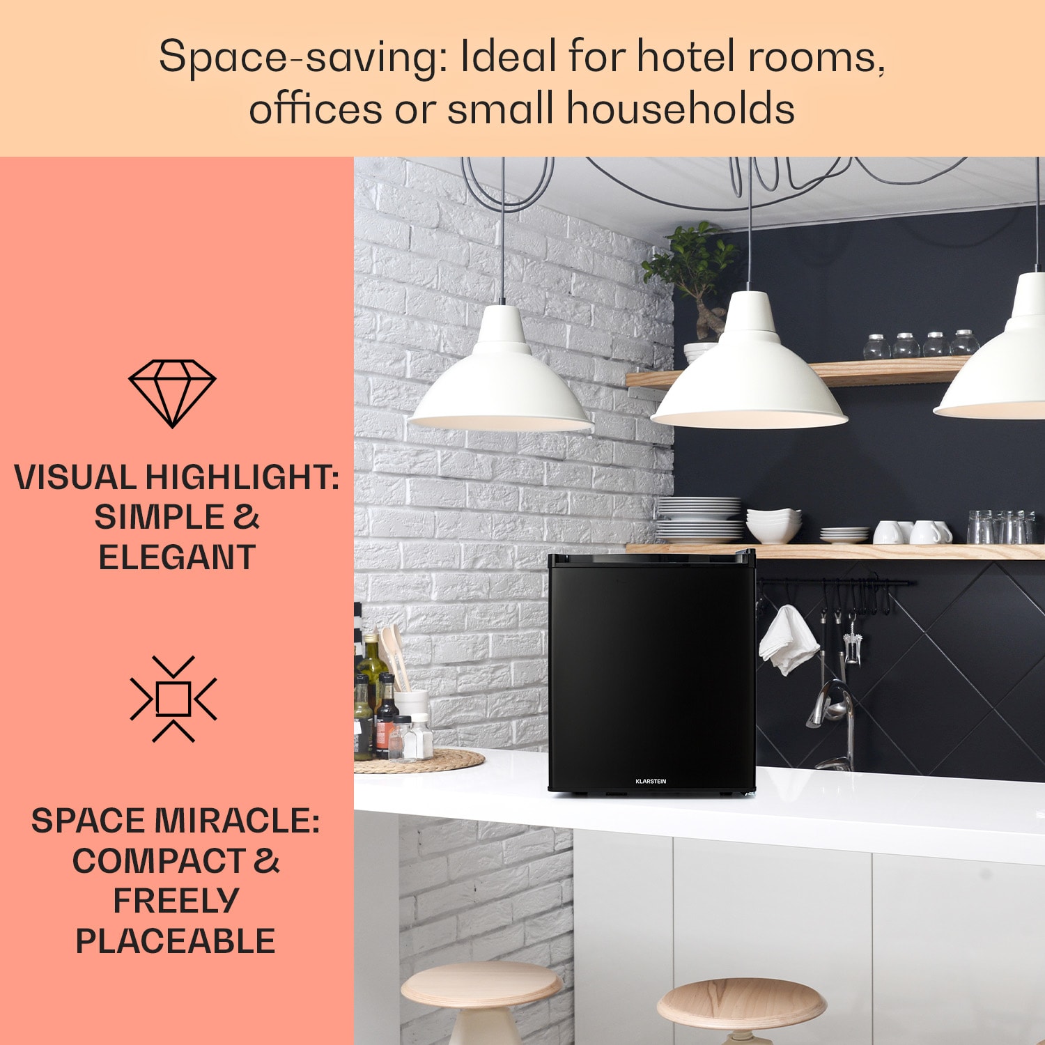 Happy Hour 38, mini hladilnik, minibar, hladilnik za pijačo, 38 litrov, 26 dB 38 Ltr | Črna